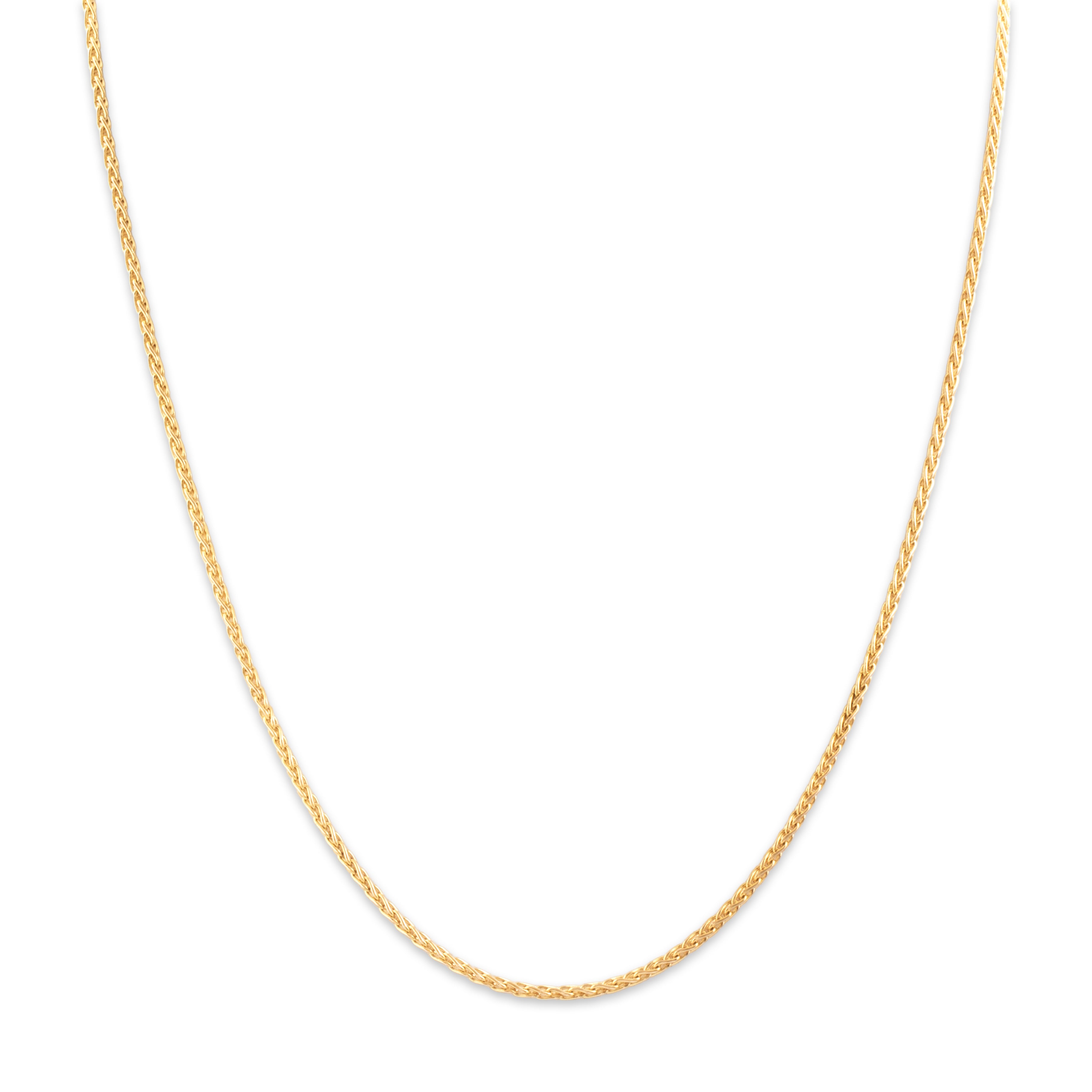 Estate Italian 14k Yellow Gold 1.5mm Sleek Wheat Chain - detail view #1