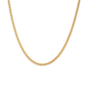 Vintage Italian Heavy 18k Yellow Gold 2.2mm Curb Chain 24"