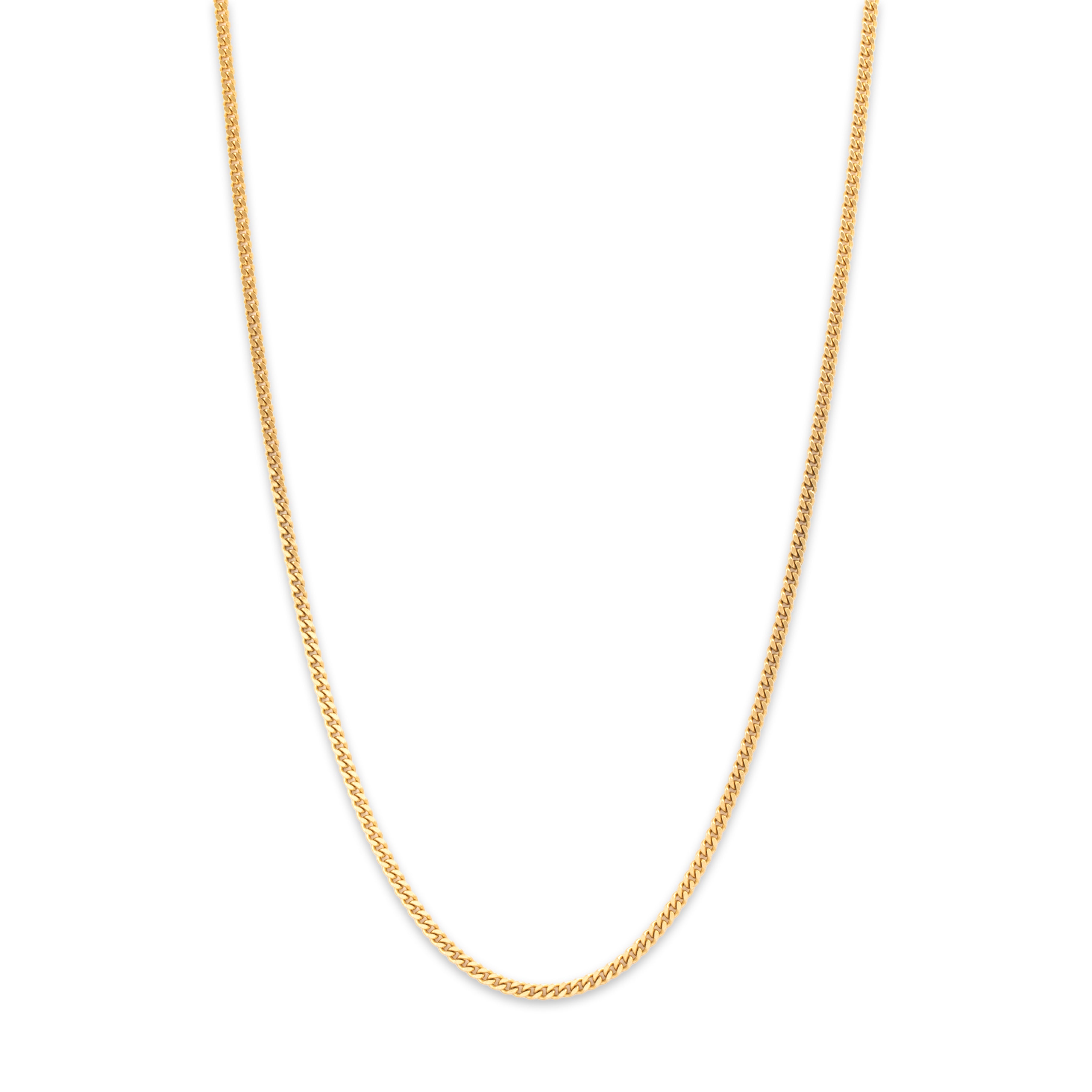 Vintage Italian Heavy 18k Yellow Gold 2.2mm Curb Chain - detail view #1