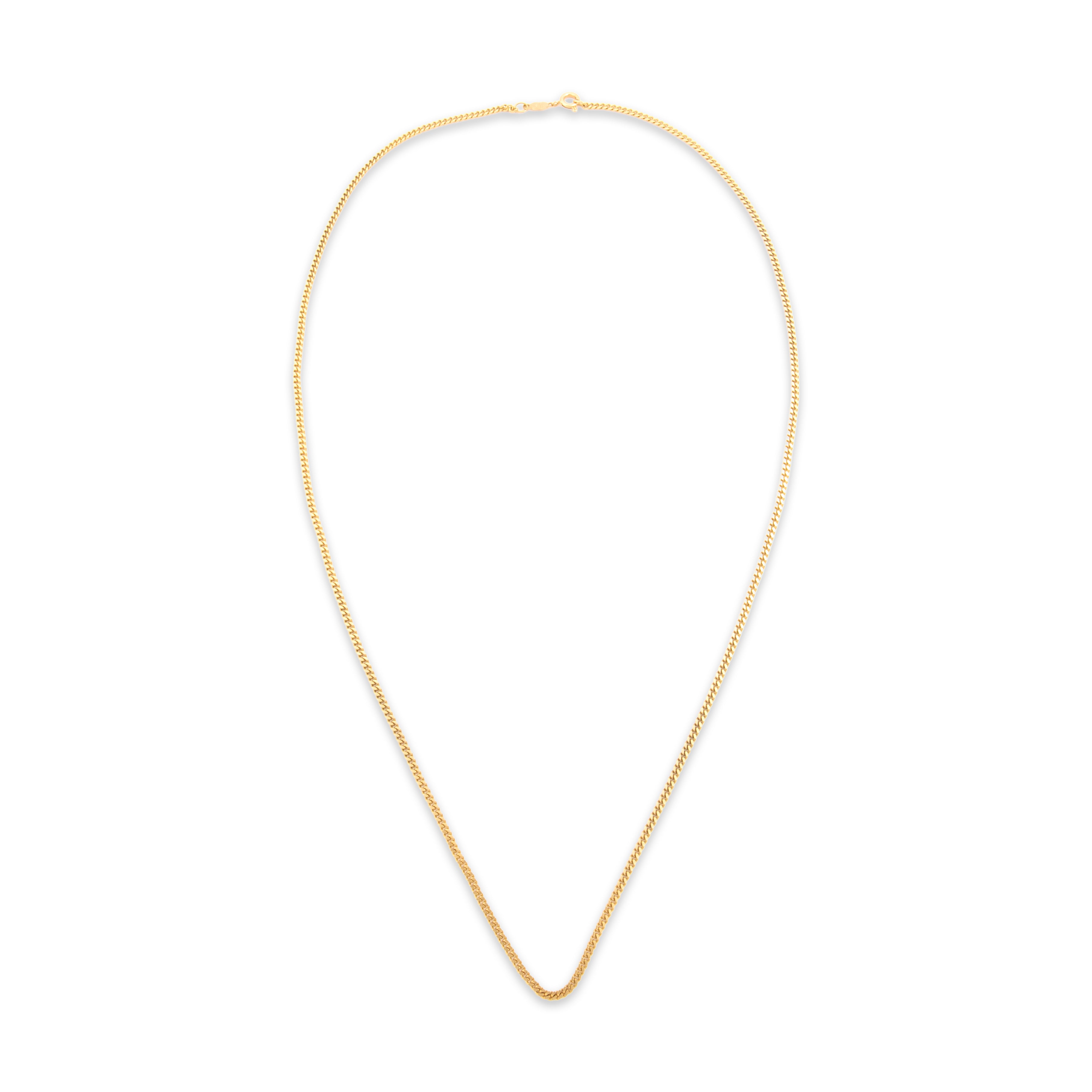 Vintage Italian Heavy 18k Yellow Gold 2.2mm Curb Chain - Overall view