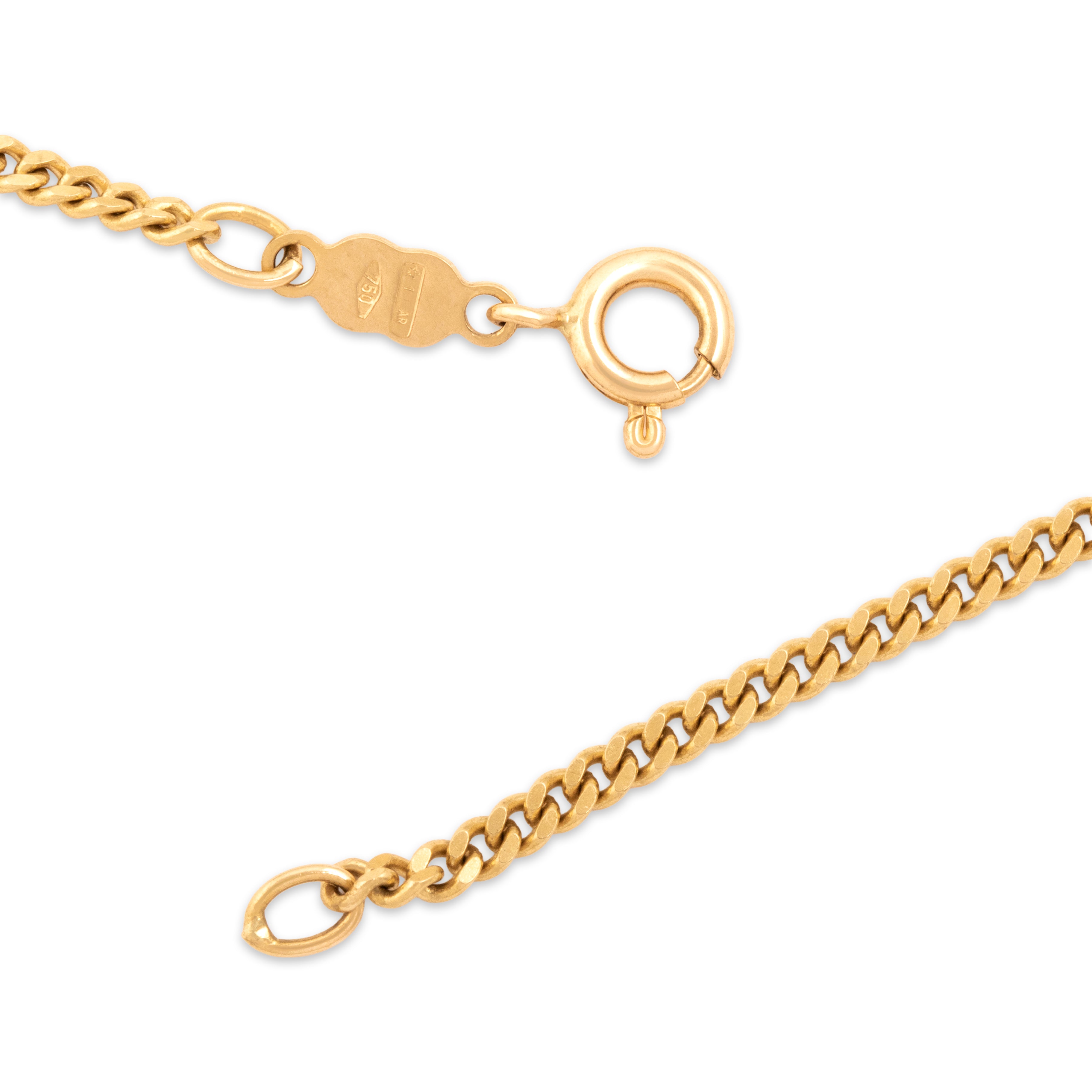 Vintage Italian Heavy 18k Yellow Gold 2.2mm Curb Chain - clasp view