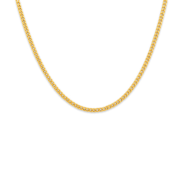 Vintage Portuguese 19k  Gold 2.05mm Sleek Classic Curb Chain 20