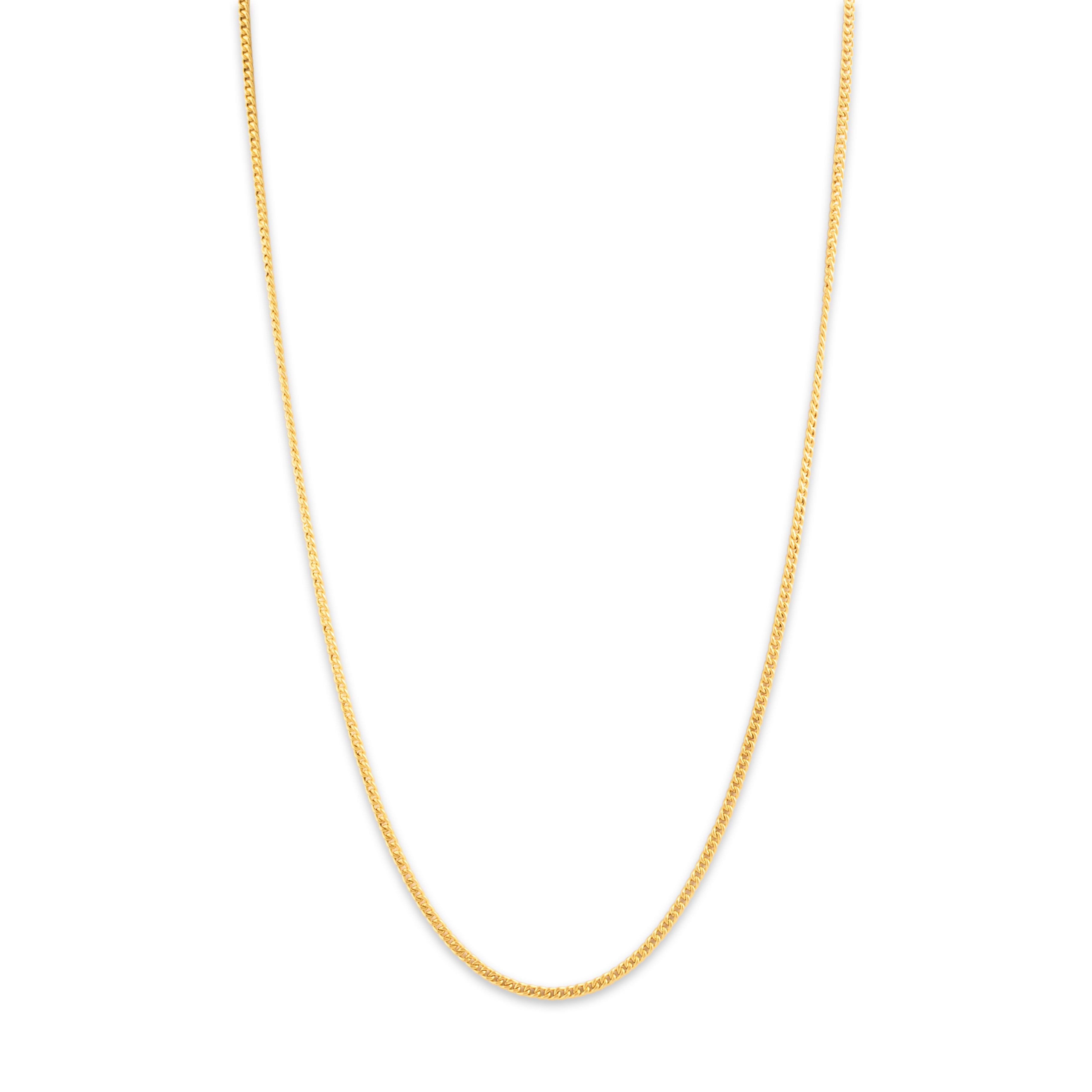 Vintage Portuguese 19k  Gold 2.05mm Sleek Classic Curb Chain - detail view #1