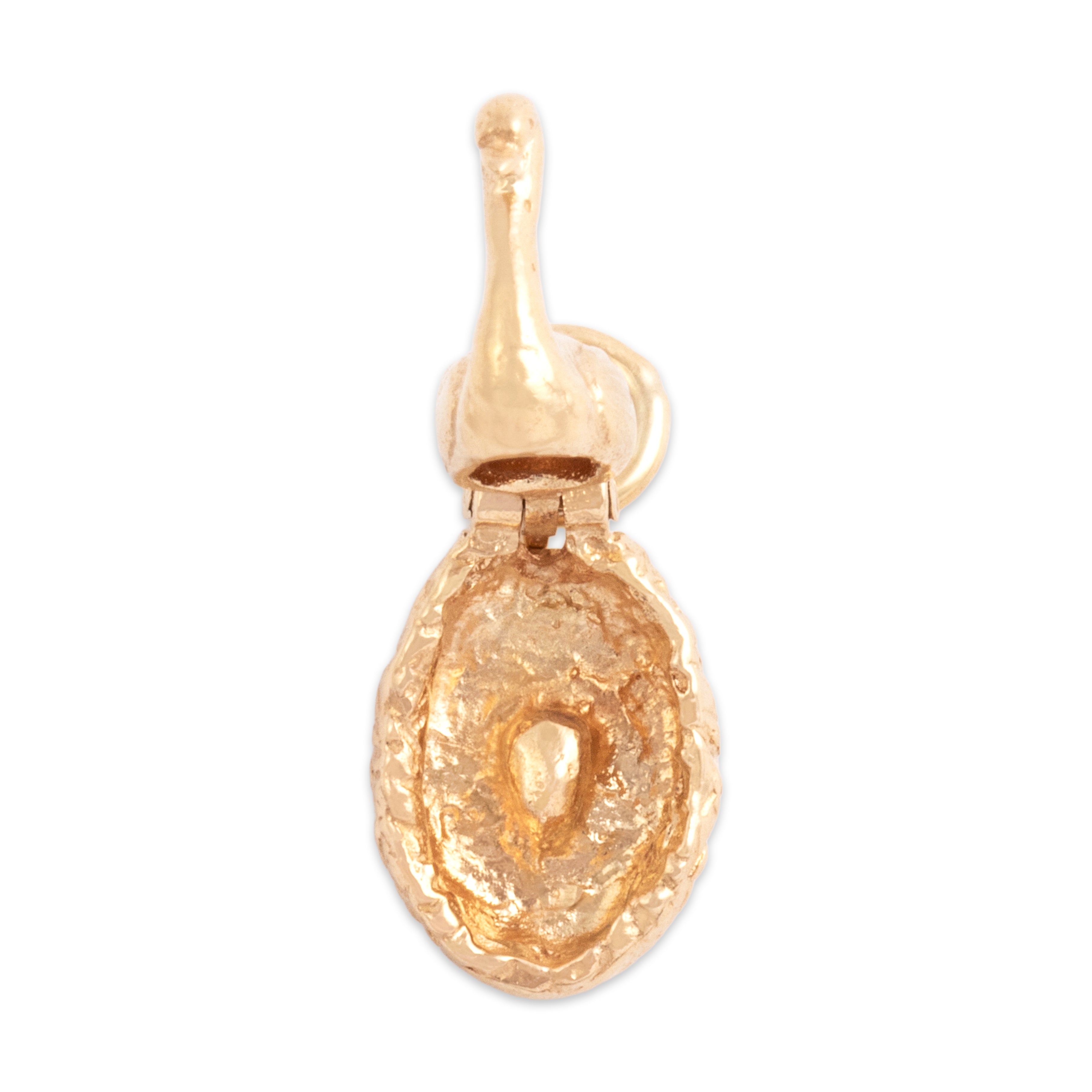 Vintage 14k Yellow Gold Adorable Storybook Goose And Golden Egg Charm / Pendant - detail view #1