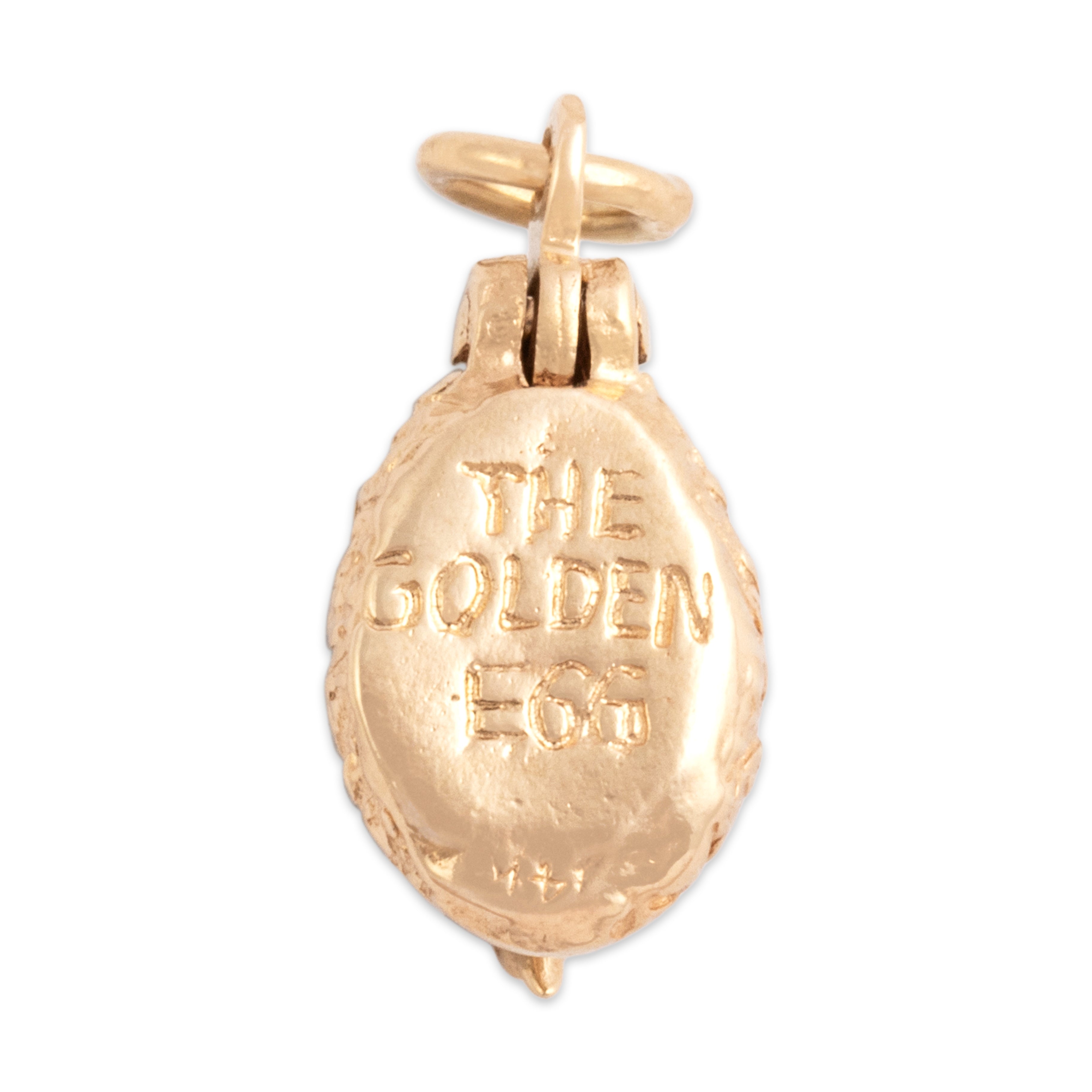 Vintage 14k Yellow Gold Adorable Storybook Goose And Golden Egg Charm / Pendant - Hallmark view