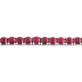 Vintage 14k White Gold 9.28cttw Ruby Sparkling Vibrant Tennis Bracelet 6.5"