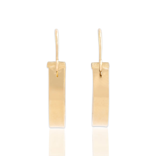 Vintage Small 14k Yellow Gold Sleek Everyday Hoop Earrings
