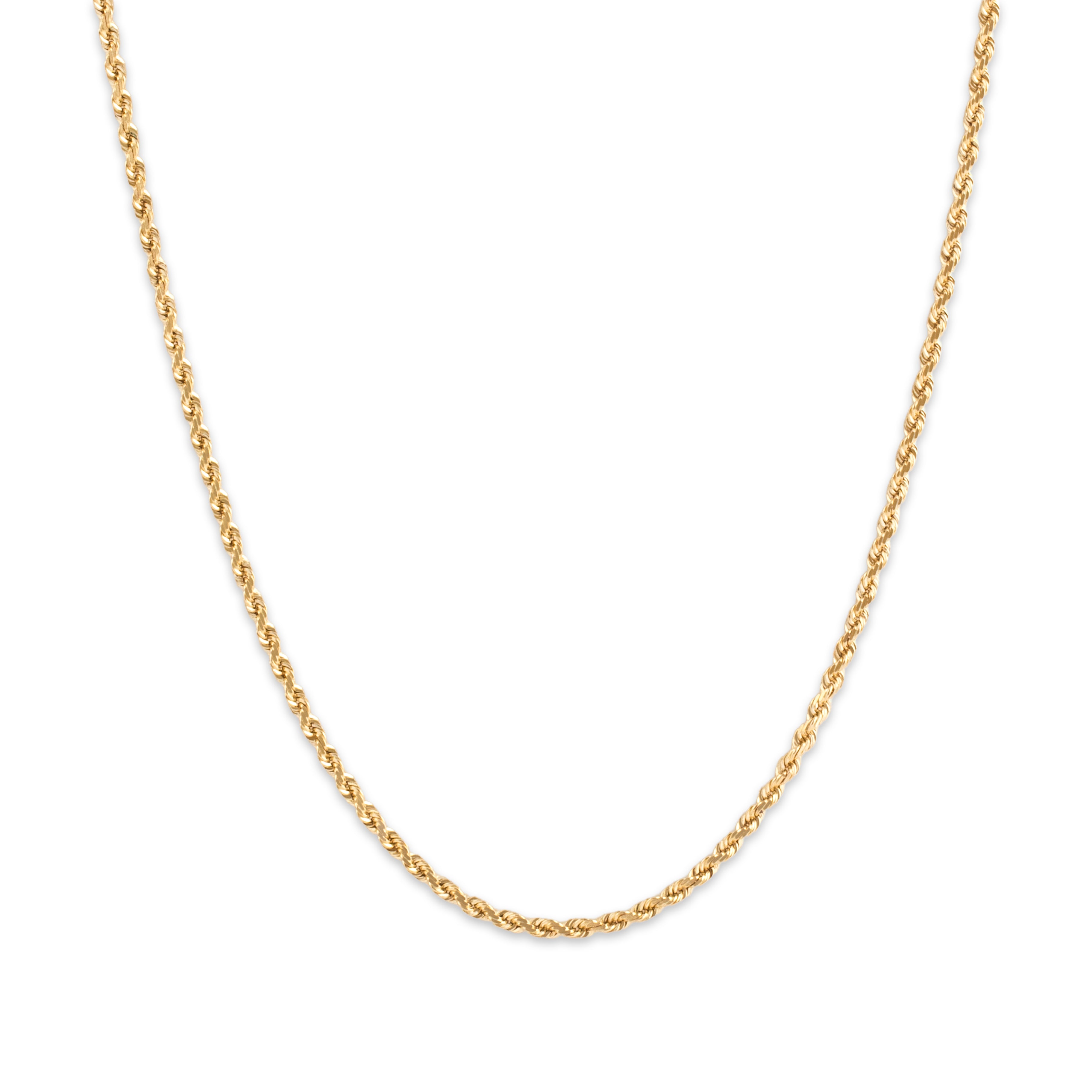 Vintage 14k Yellow Gold 1.7mm Classic Spiraling Rope Chain - Close-up view