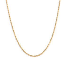 Vintage 14k Yellow Gold 1.7mm Classic Spiraling Rope Chain 20"