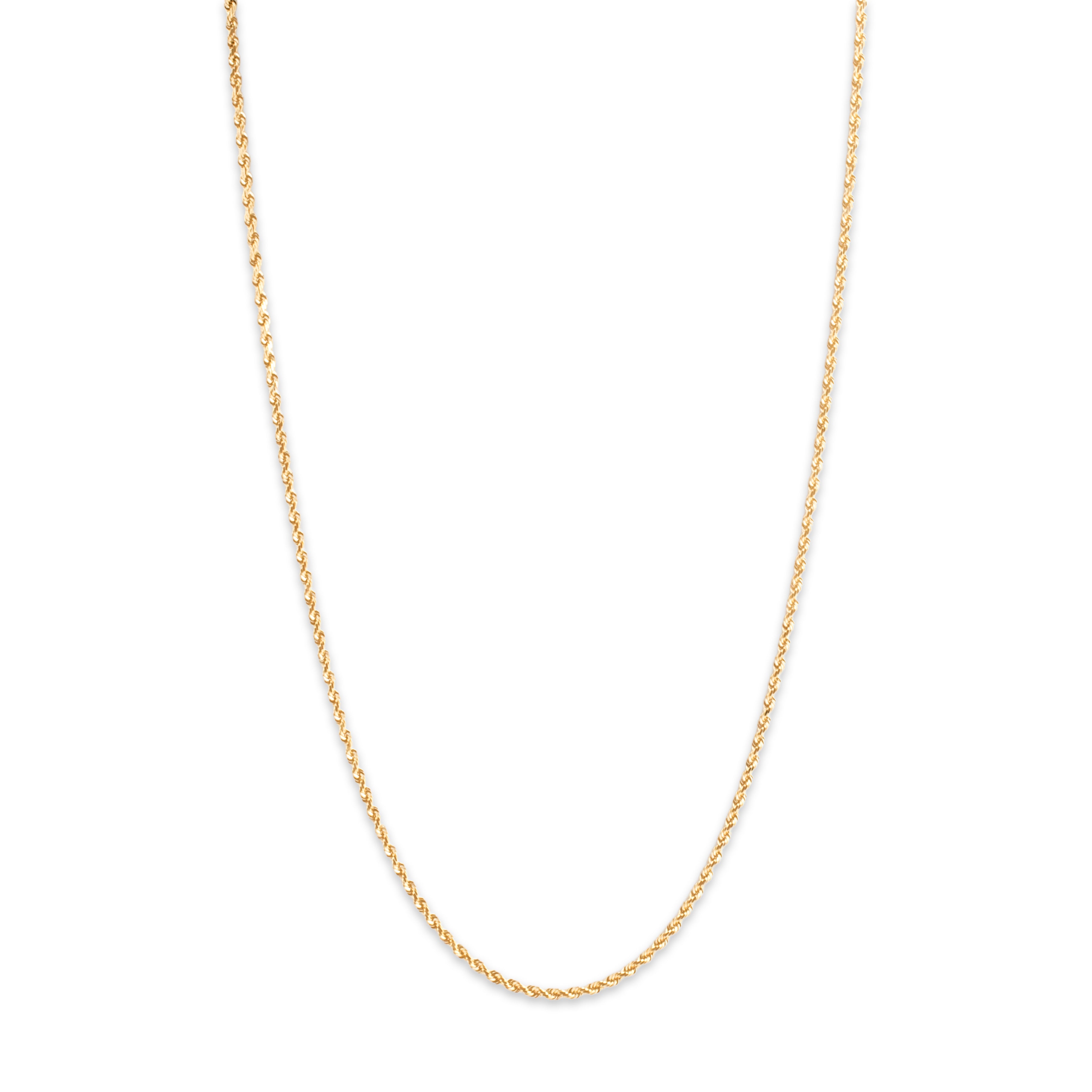 Vintage 14k Yellow Gold 1.7mm Classic Spiraling Rope Chain - detail view #1