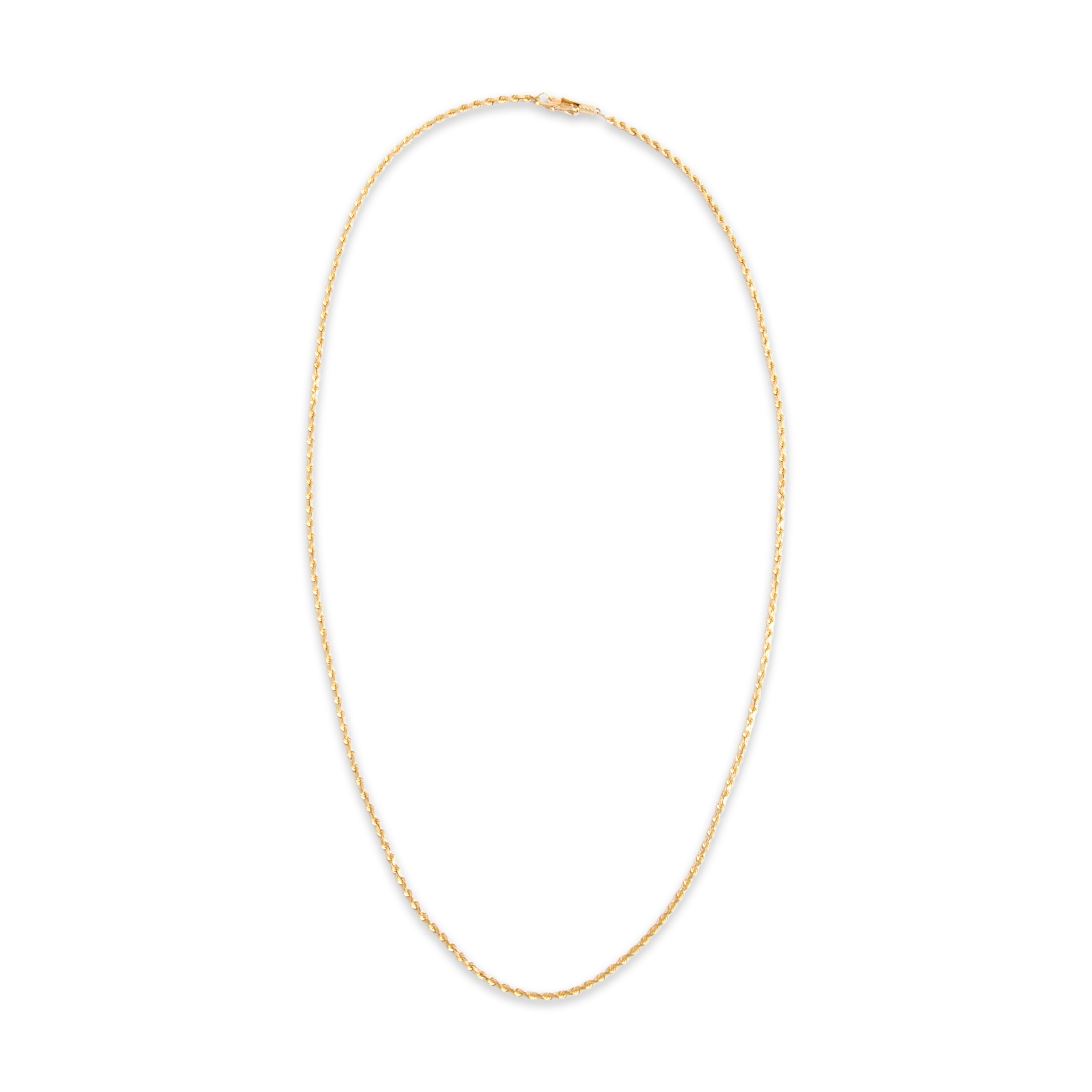 Vintage 14k Yellow Gold 1.7mm Classic Spiraling Rope Chain - Overall view