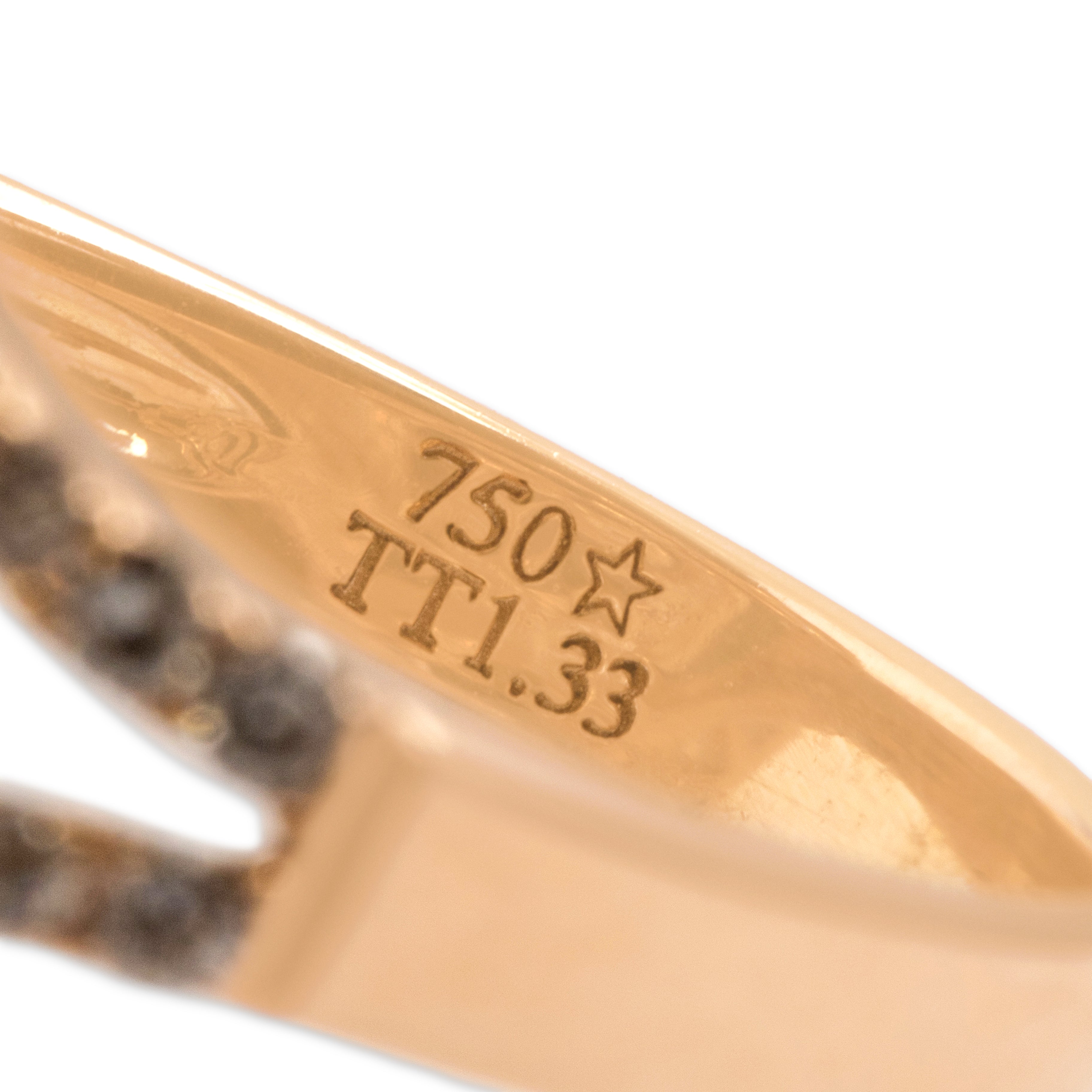 Estate Italian 18k Rose Gold [Custom Carat] Incredible Camellia Flower Cocktail Ring - Hallmark view
