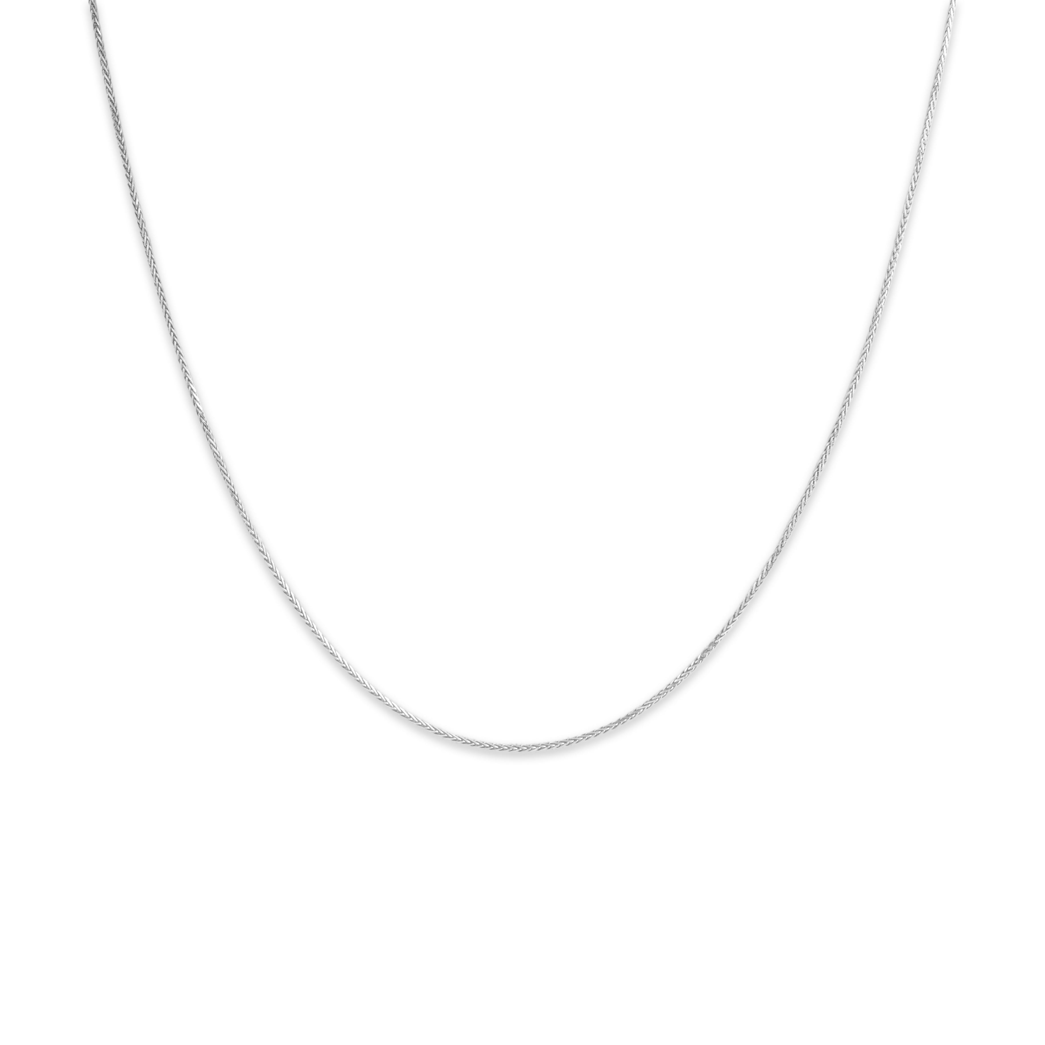 Vintage Italian 14k White Gold .8mm Sleek Dainty Wheat Chain - Close-up view