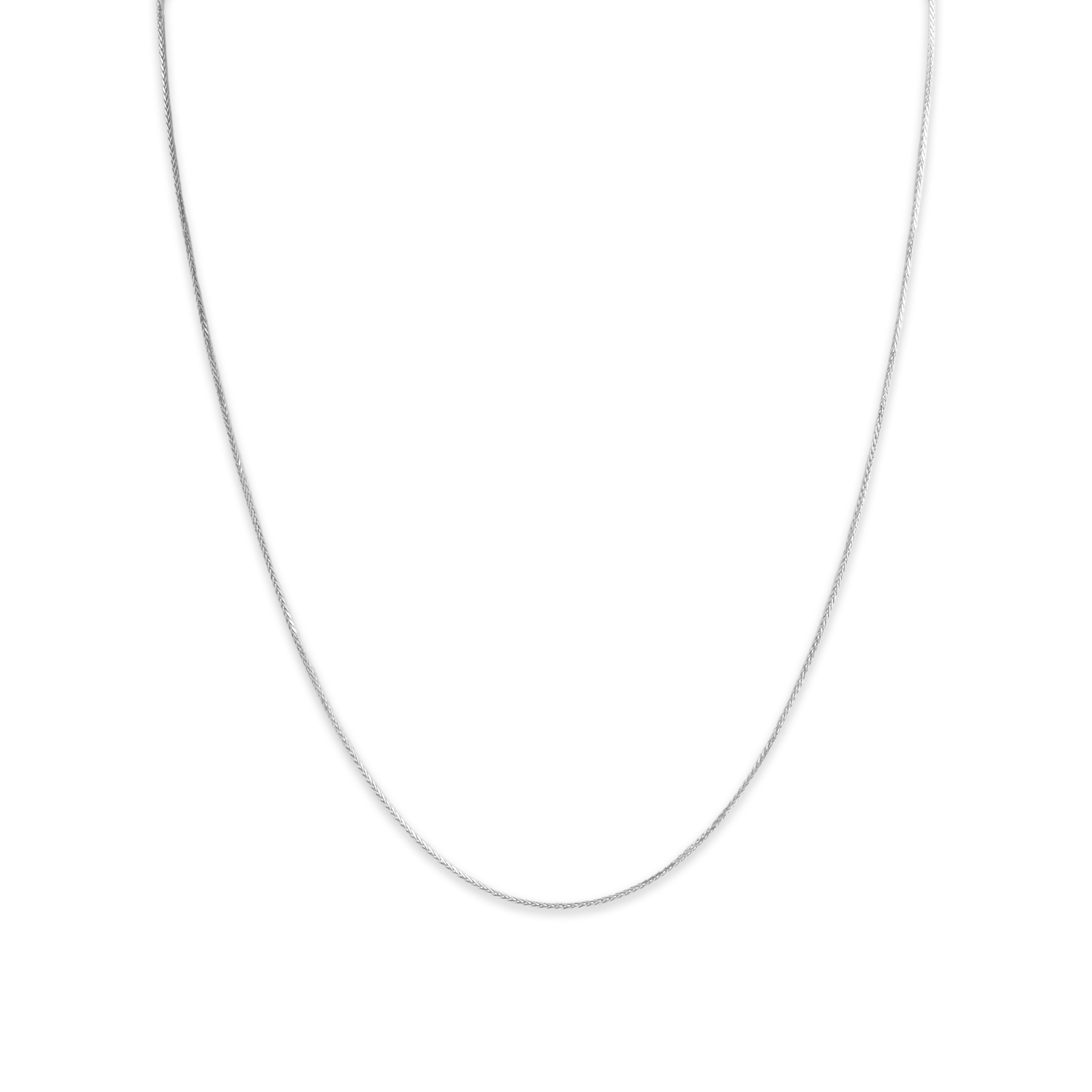 Vintage Italian 14k White Gold .8mm Sleek Dainty Wheat Chain - detail view #1