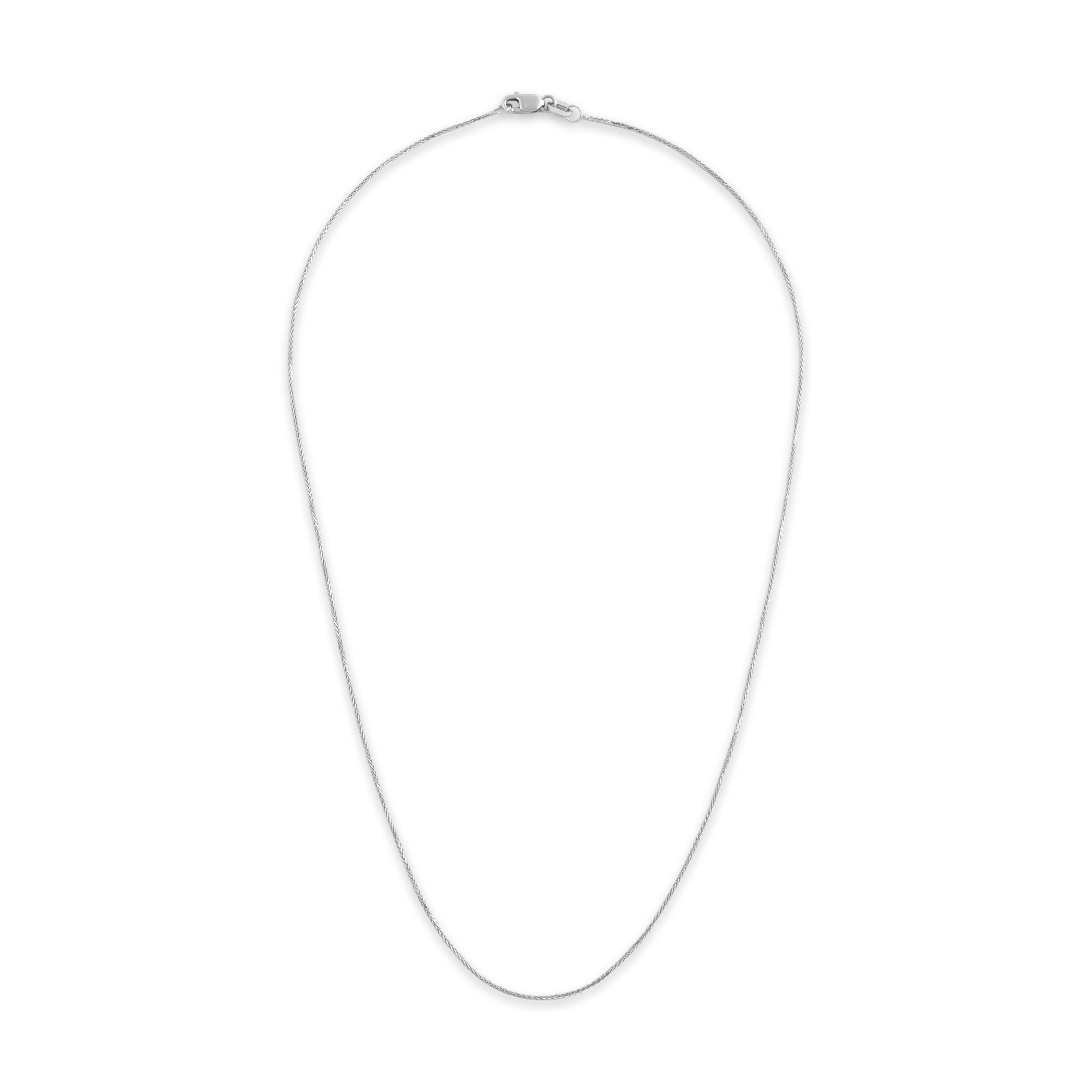 Vintage Italian 14k White Gold .8mm Sleek Dainty Wheat Chain - Overall view