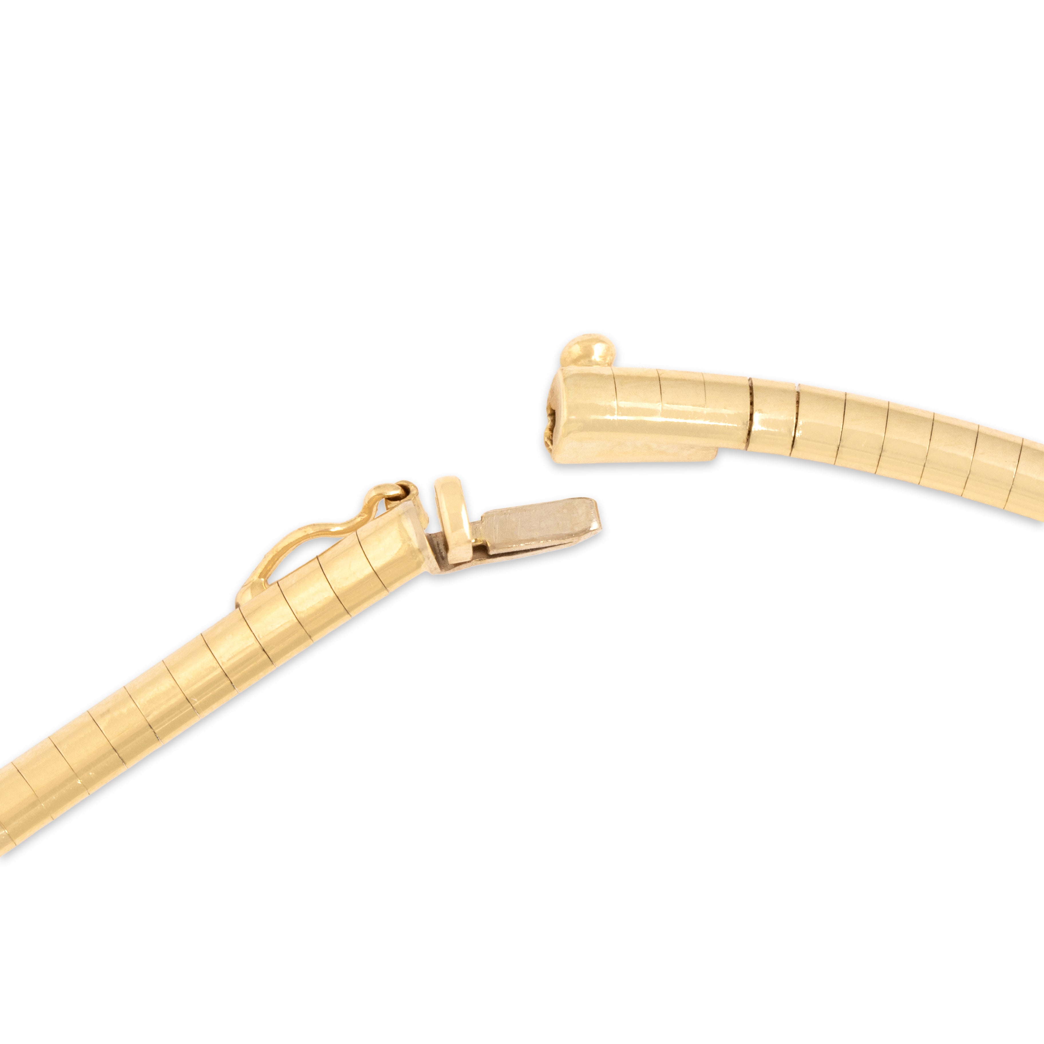 Vintage 14k Yellow Gold .88cttw Diamond Sleek Dazzling Chevron Necklace - clasp view