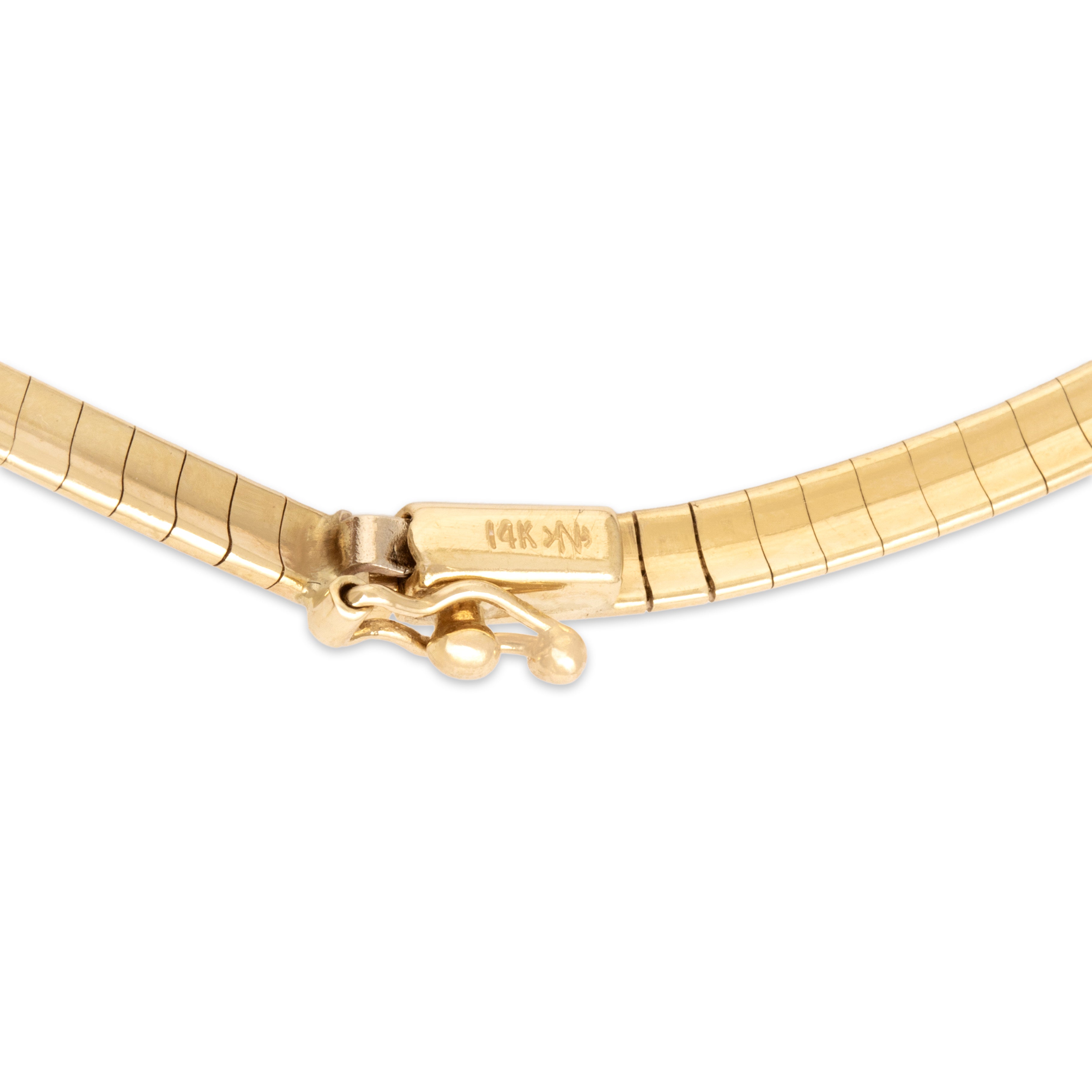 Vintage 14k Yellow Gold .88cttw Diamond Sleek Dazzling Chevron Necklace - Hallmark view