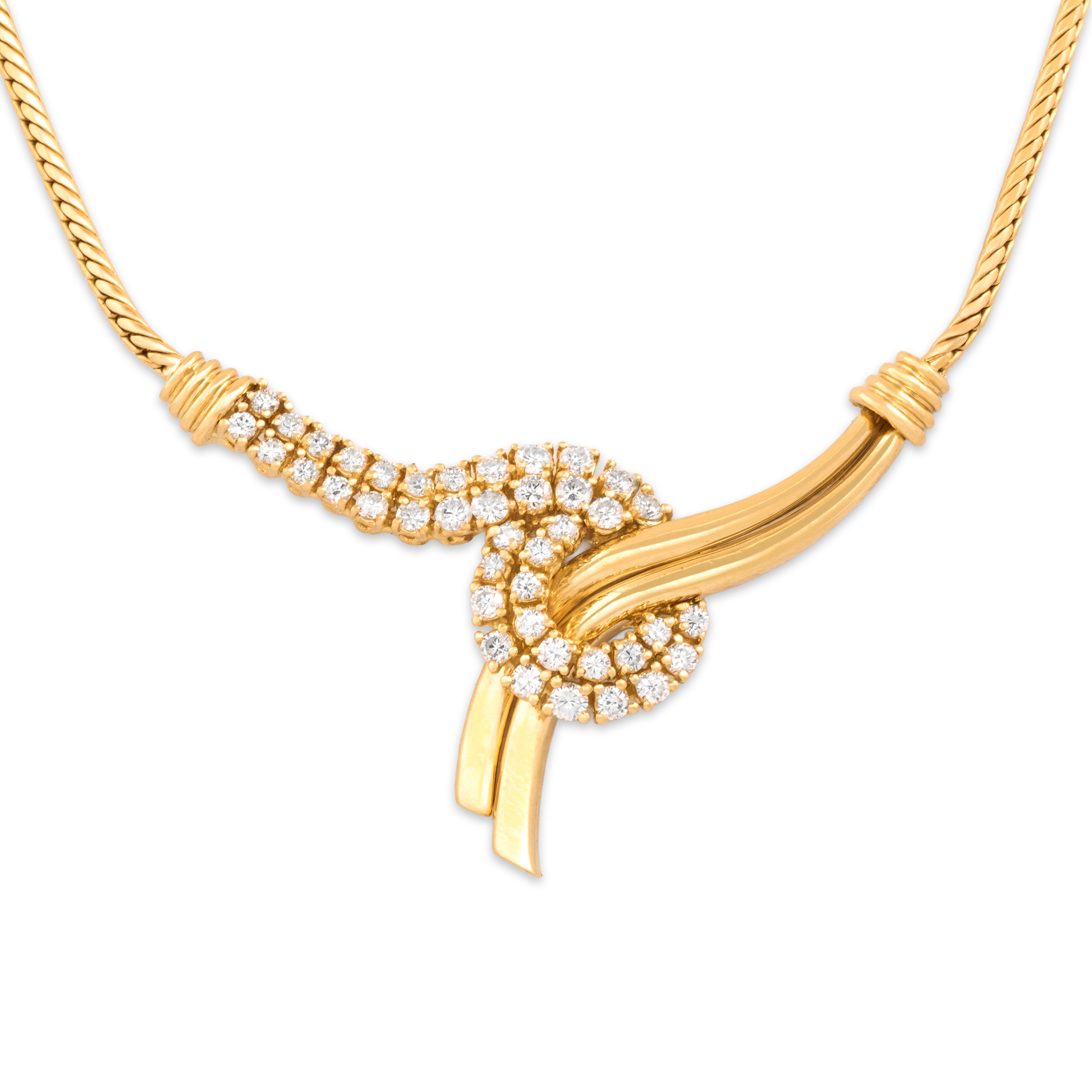 Vintage 18k Yellow Gold 1.4cttw Diamond Exceptional Dazzling Loop Necklace 16