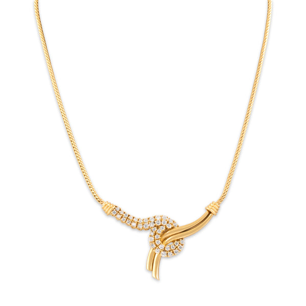 Vintage 18k Yellow Gold 1.4cttw Diamond Exceptional Dazzling Loop Necklace 16