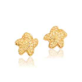 Vintage 18k Yellow Gold 3.52cttw Yellow Sapphire Sunny Starfish Omega-Back Earrings