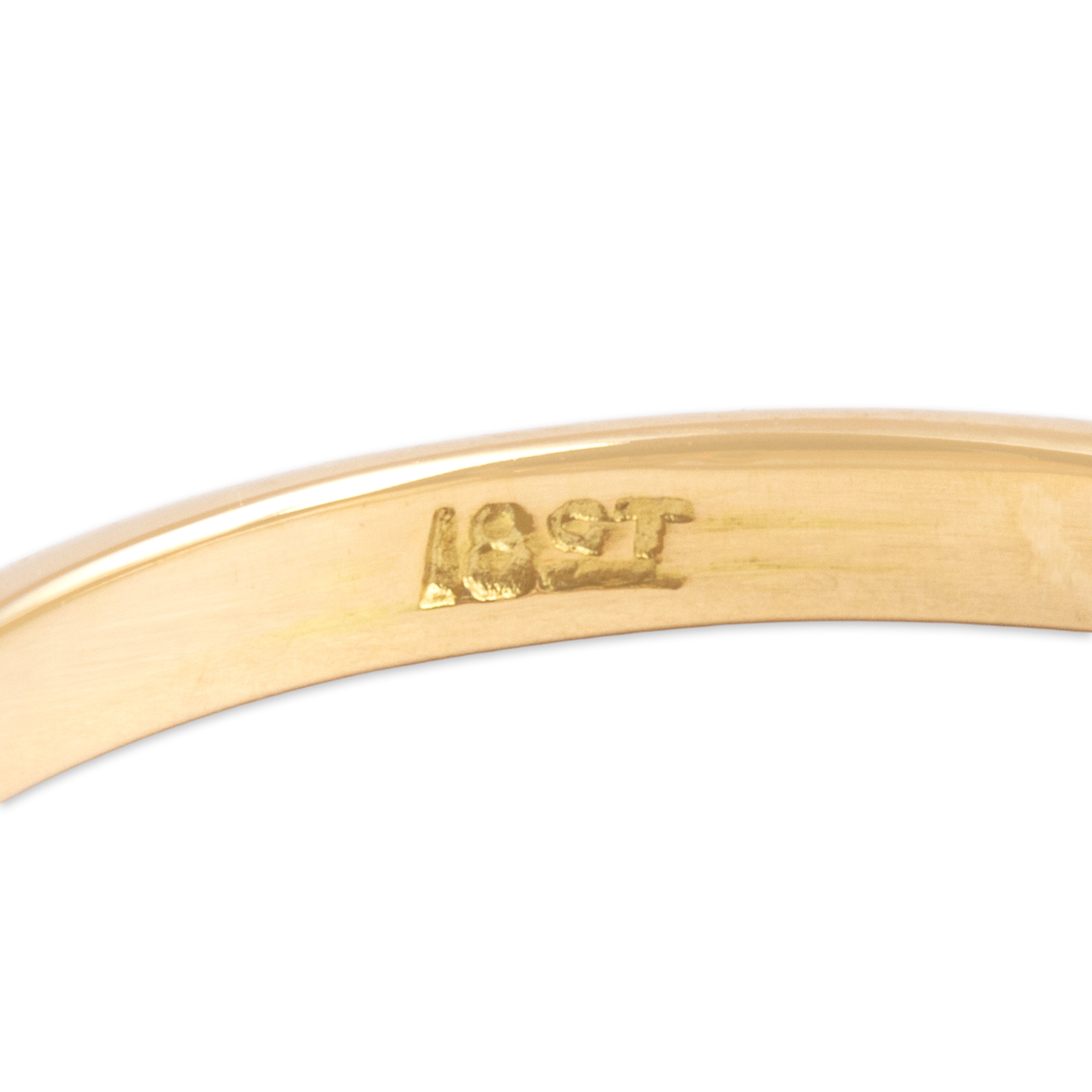 Antique 18k Yellow Gold & Platinum Old Mine Cut Diamond Classic Elegant Trio Ring - Hallmark view