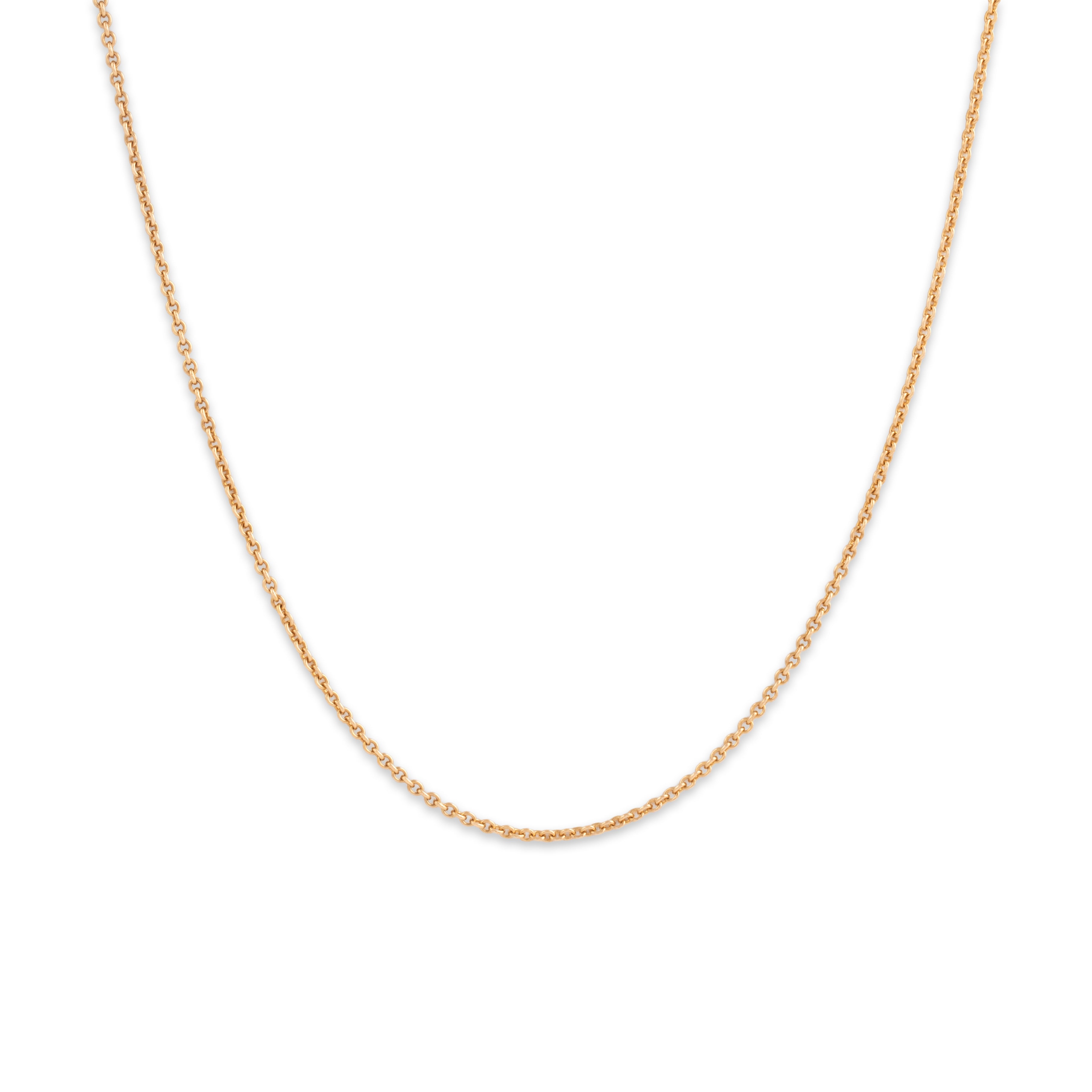 Vintage 14k Yellow Gold 1.3mm Classic Stackable Cable Chain - Close-up view