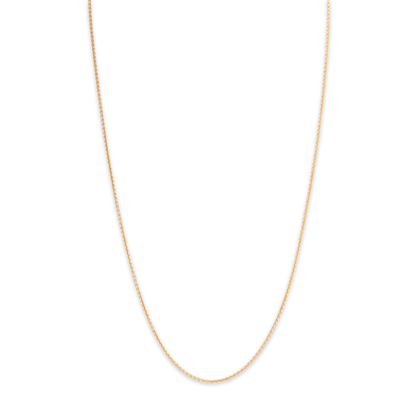 Vintage 14k Yellow Gold 1.3mm Classic Stackable Cable Chain 19