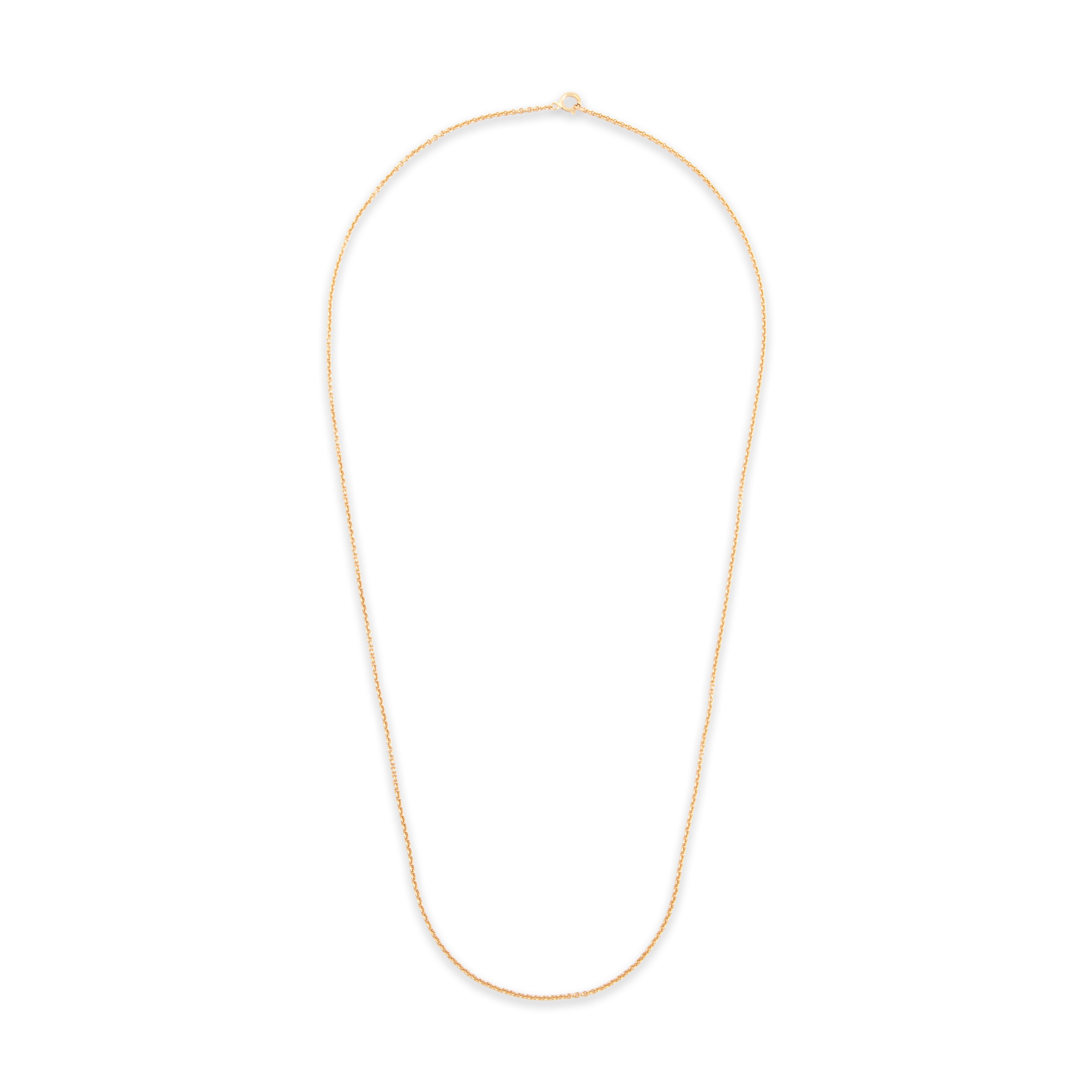Vintage 14k Yellow Gold 1.3mm Classic Stackable Cable Chain - Overall view