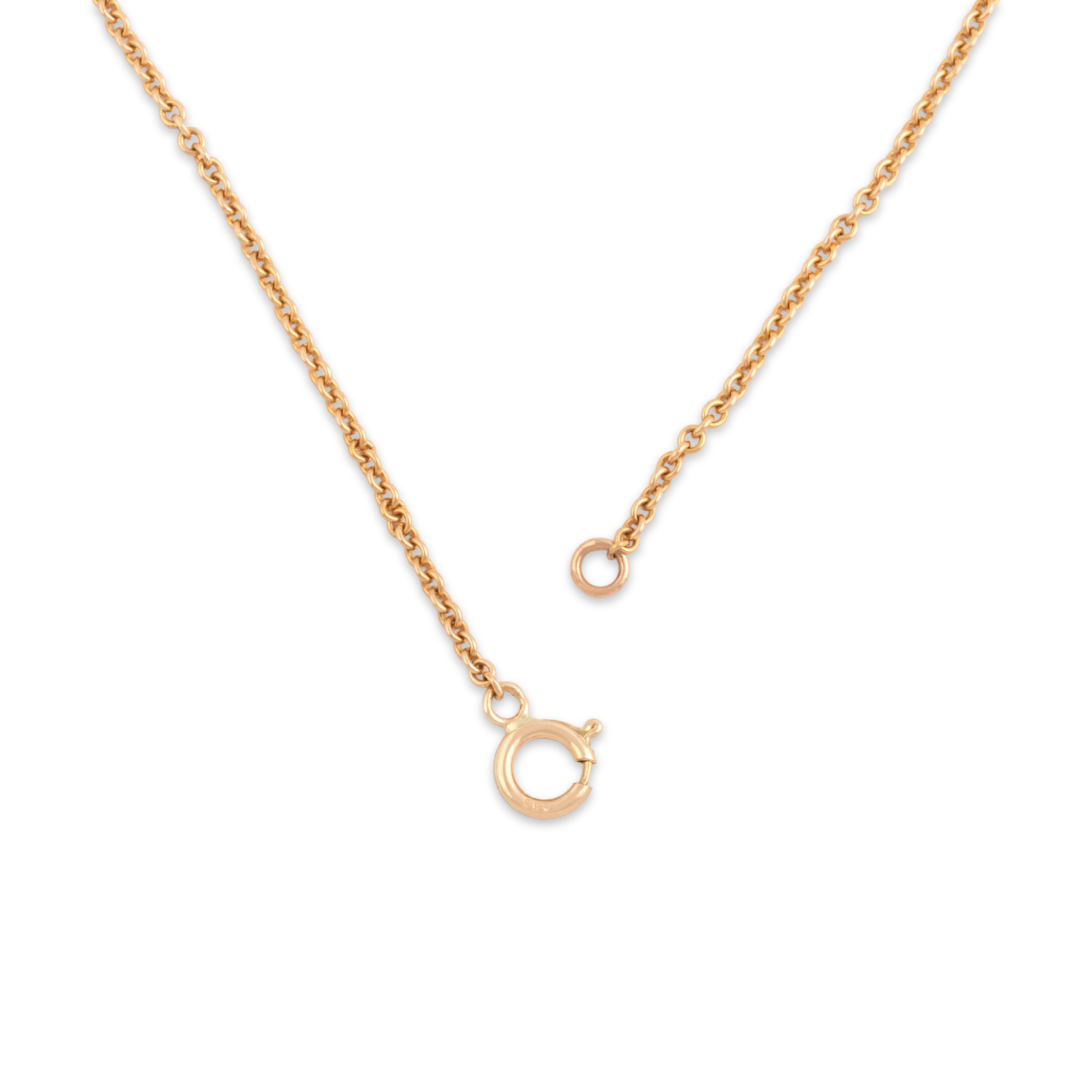 Vintage 14k Yellow Gold 1.3mm Classic Stackable Cable Chain - clasp view