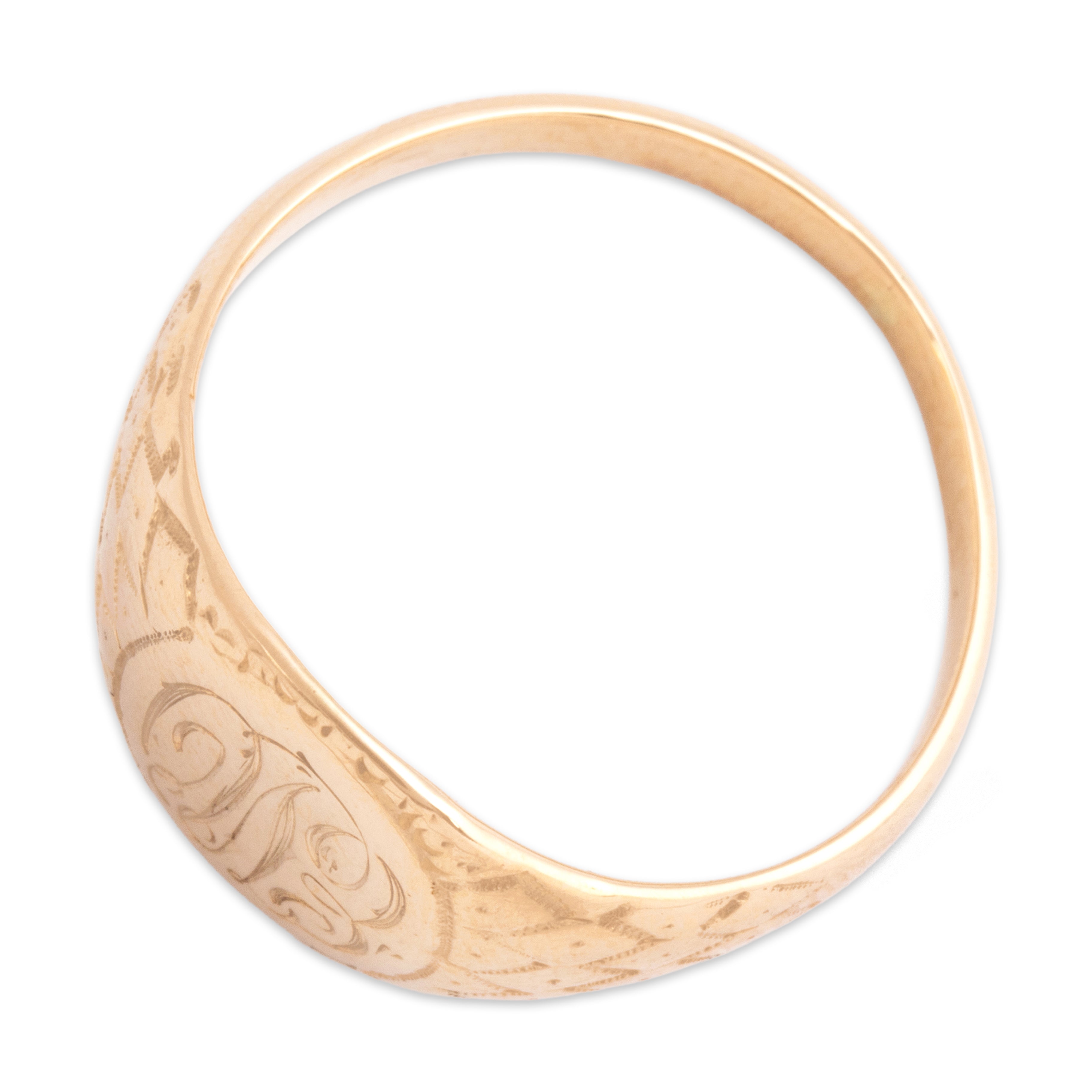 Antique 10k Rosy Yellow Gold Beautiful Rhombus Patterned Monogram 