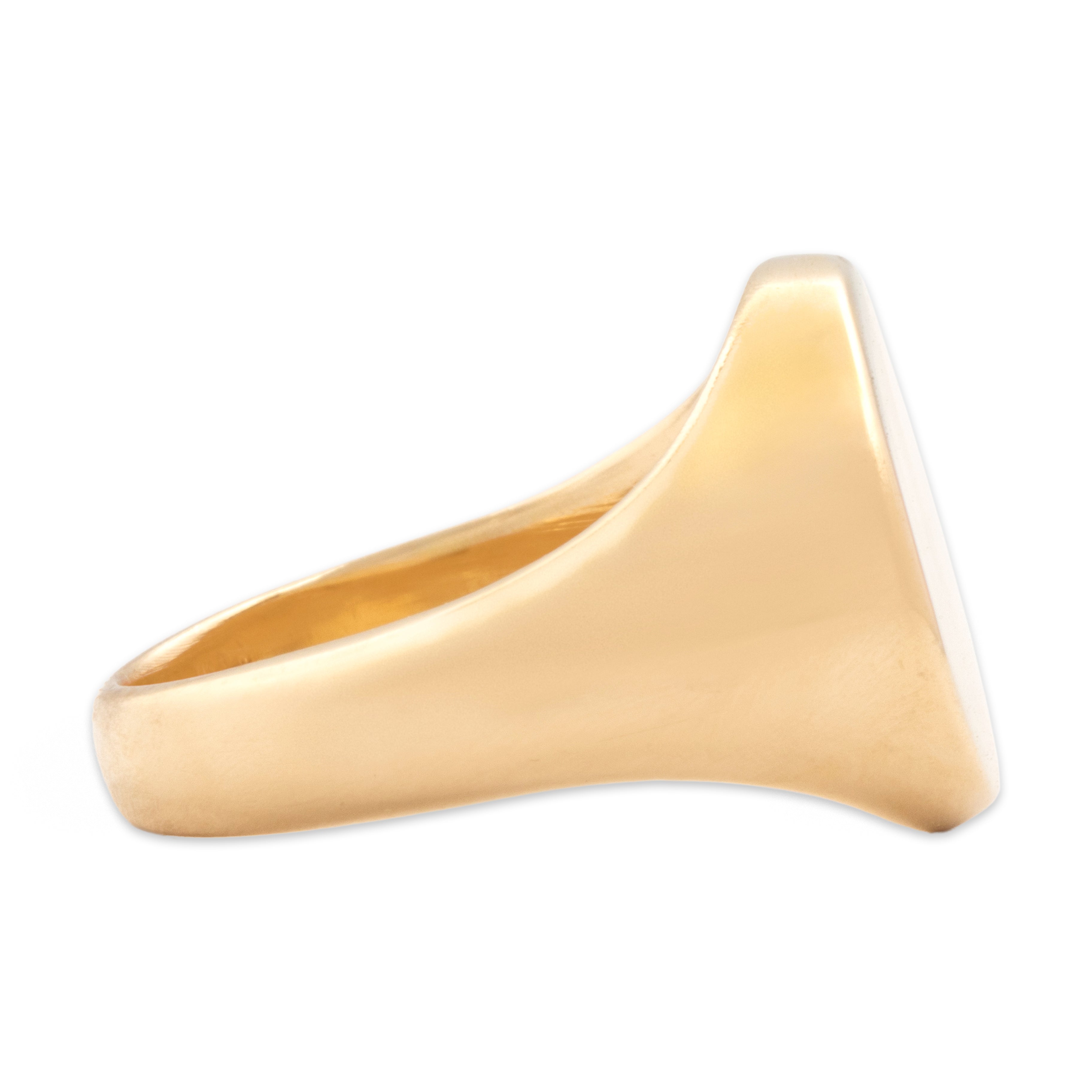 Vintage Larter & Sons Heavy 14k Yellow Gold Classic Smooth Signet Ring - Side view