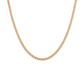 Vintage 14k Yellow Gold 1.9mm Ribbed Box Chain 24.5"