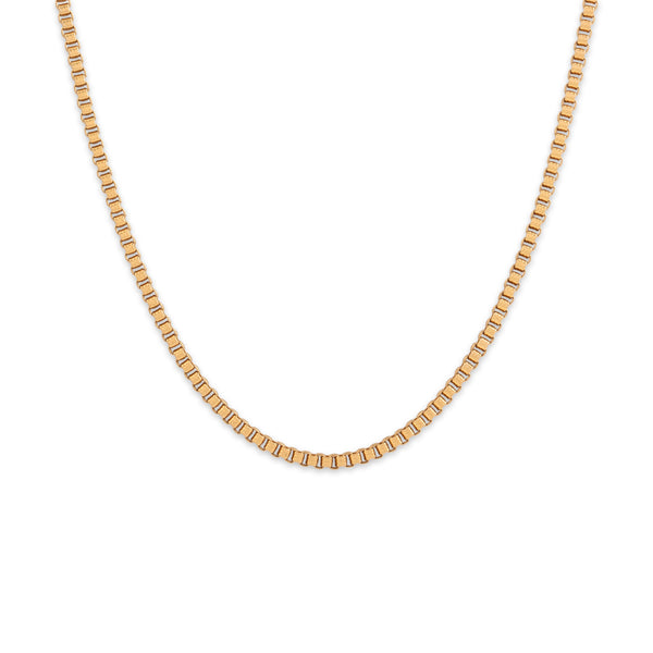 Vintage 14k Yellow Gold 1.9mm Ribbed Box Chain - Close-up view
