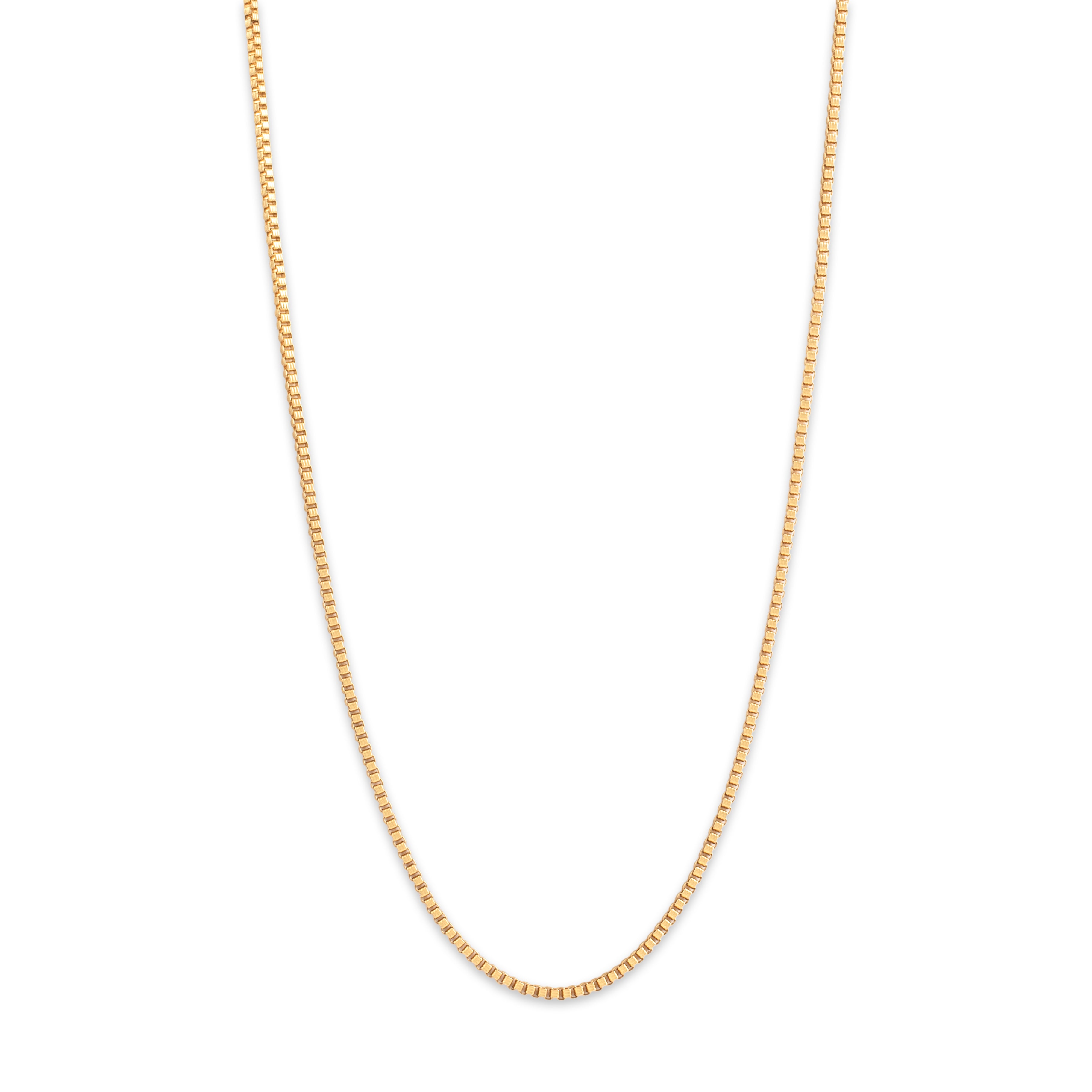 Vintage 14k Yellow Gold 1.9mm Ribbed Box Chain - detail view #1