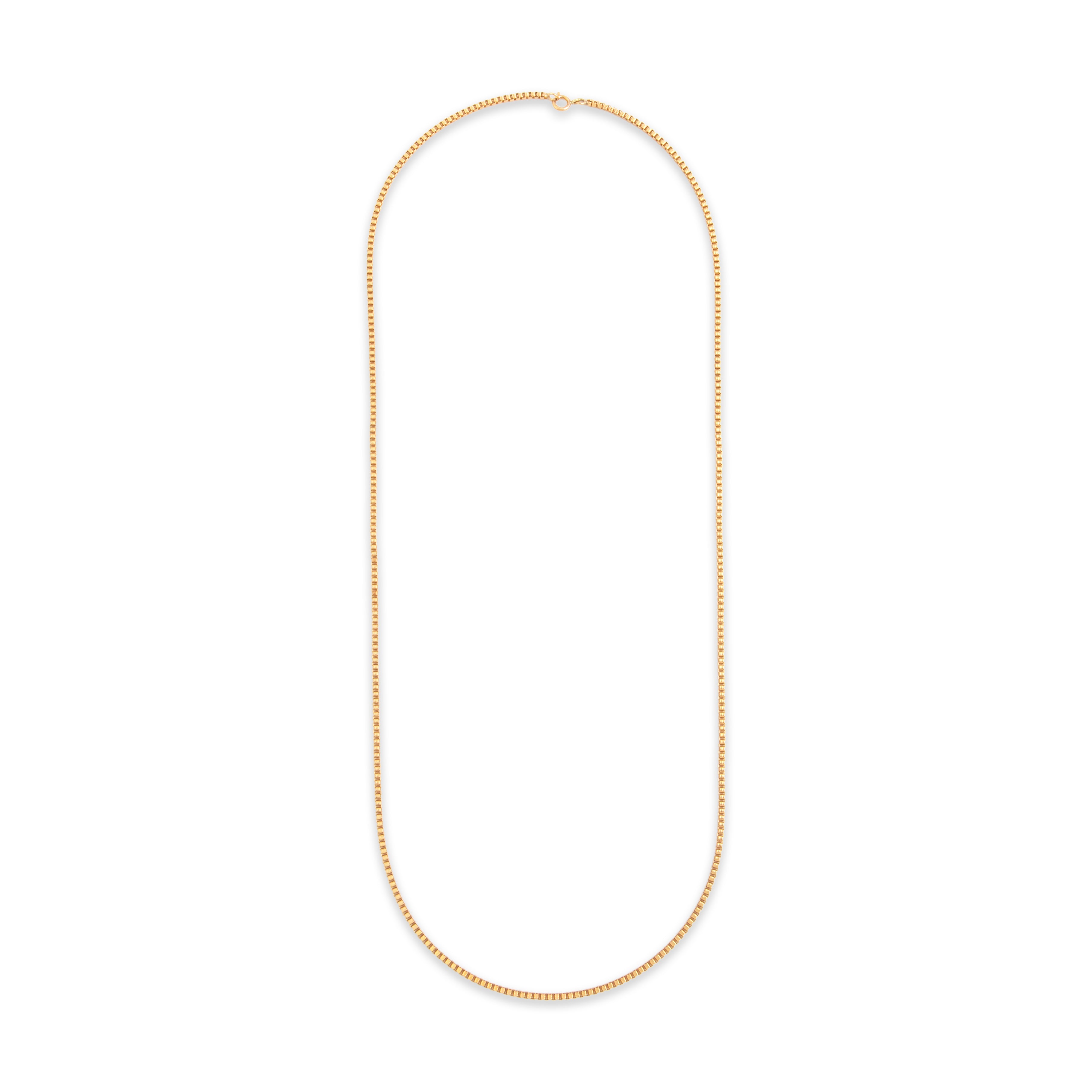 Vintage 14k Yellow Gold 1.9mm Ribbed Box Chain - Overall view