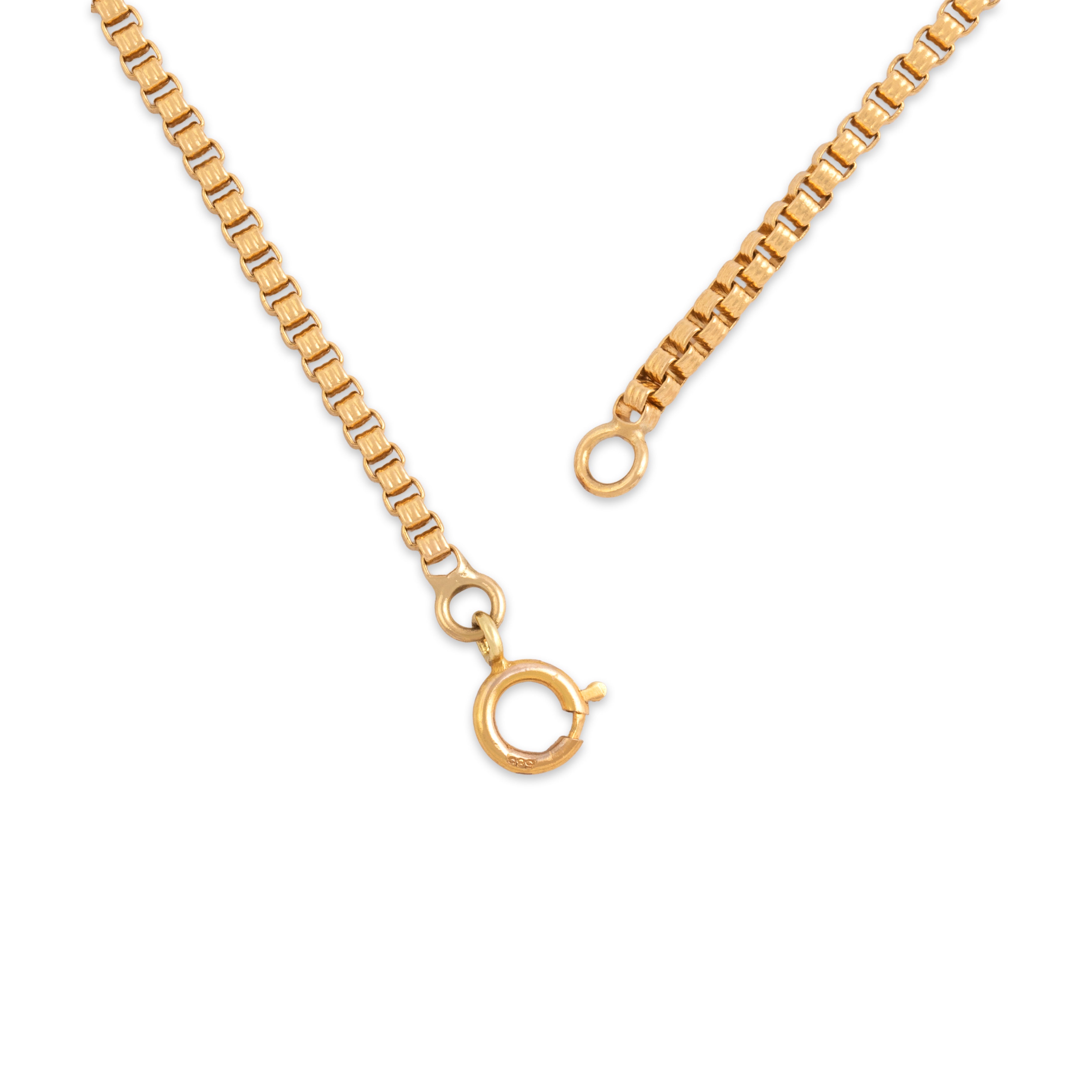 Vintage 14k Yellow Gold 1.9mm Ribbed Box Chain - clasp view