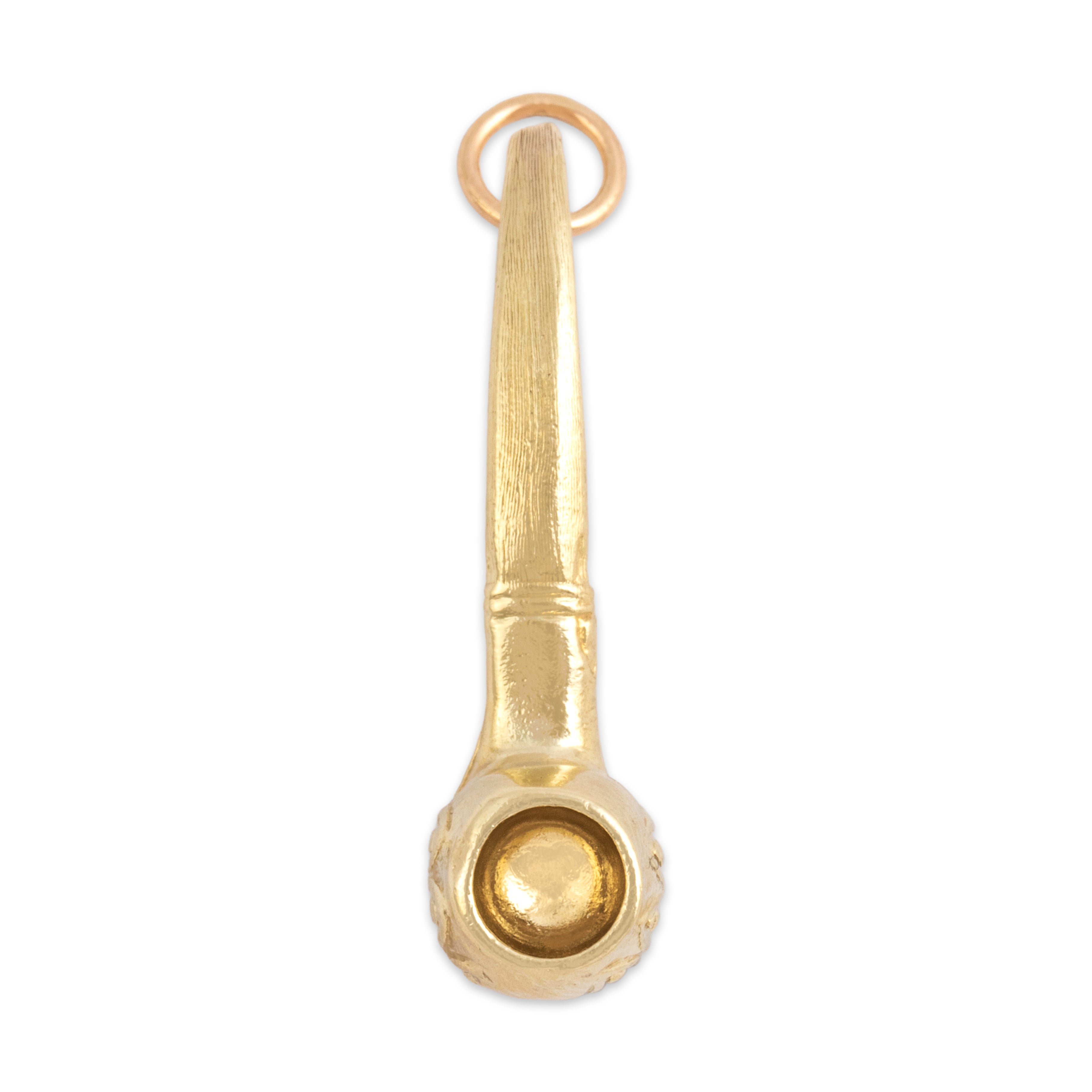 Vintage 14k Yellow Gold Wonderful Detailed Pipe Charm / Pendant