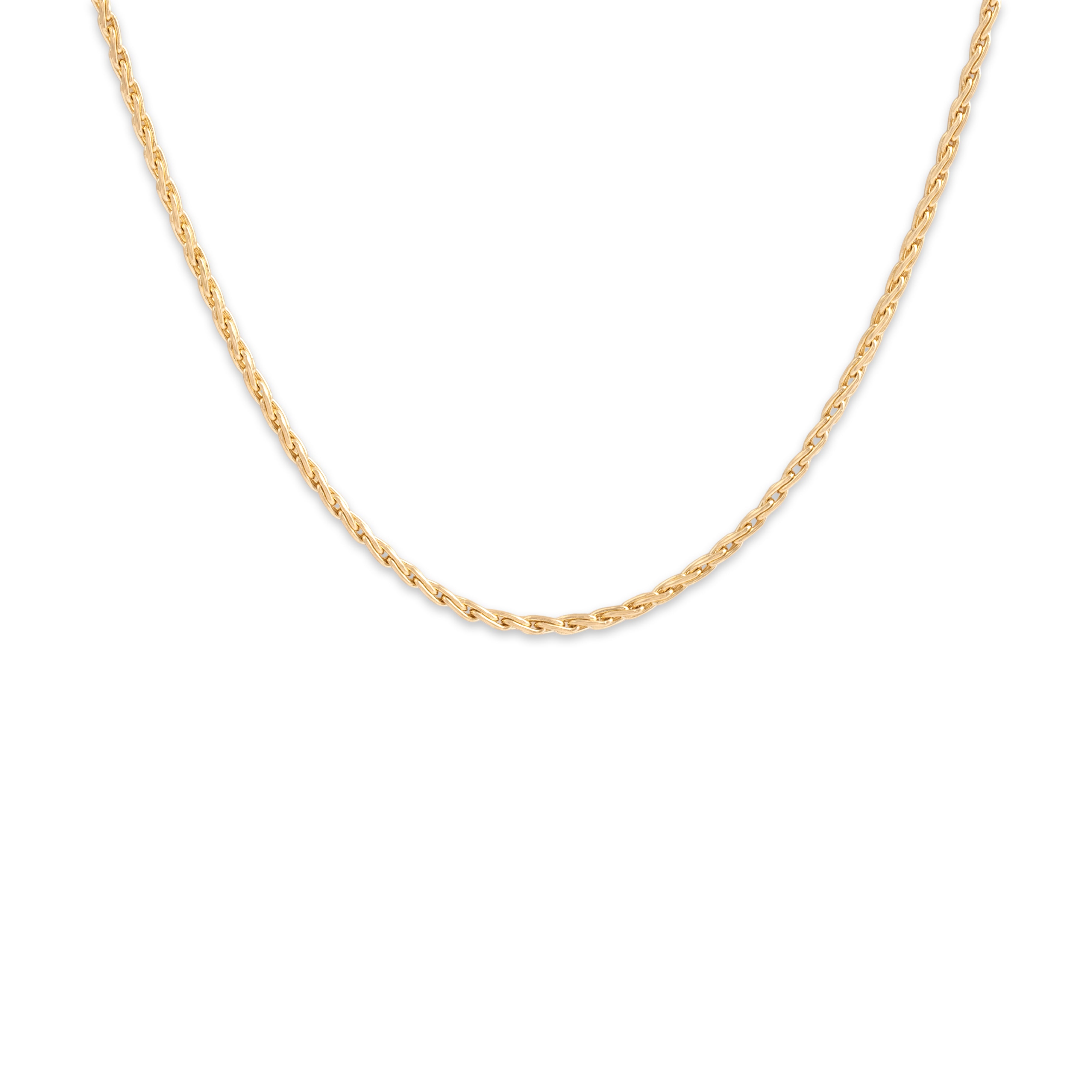 Vintage 14k Yellow Gold 1.6mm Classic Wheat Chain - detail view #1