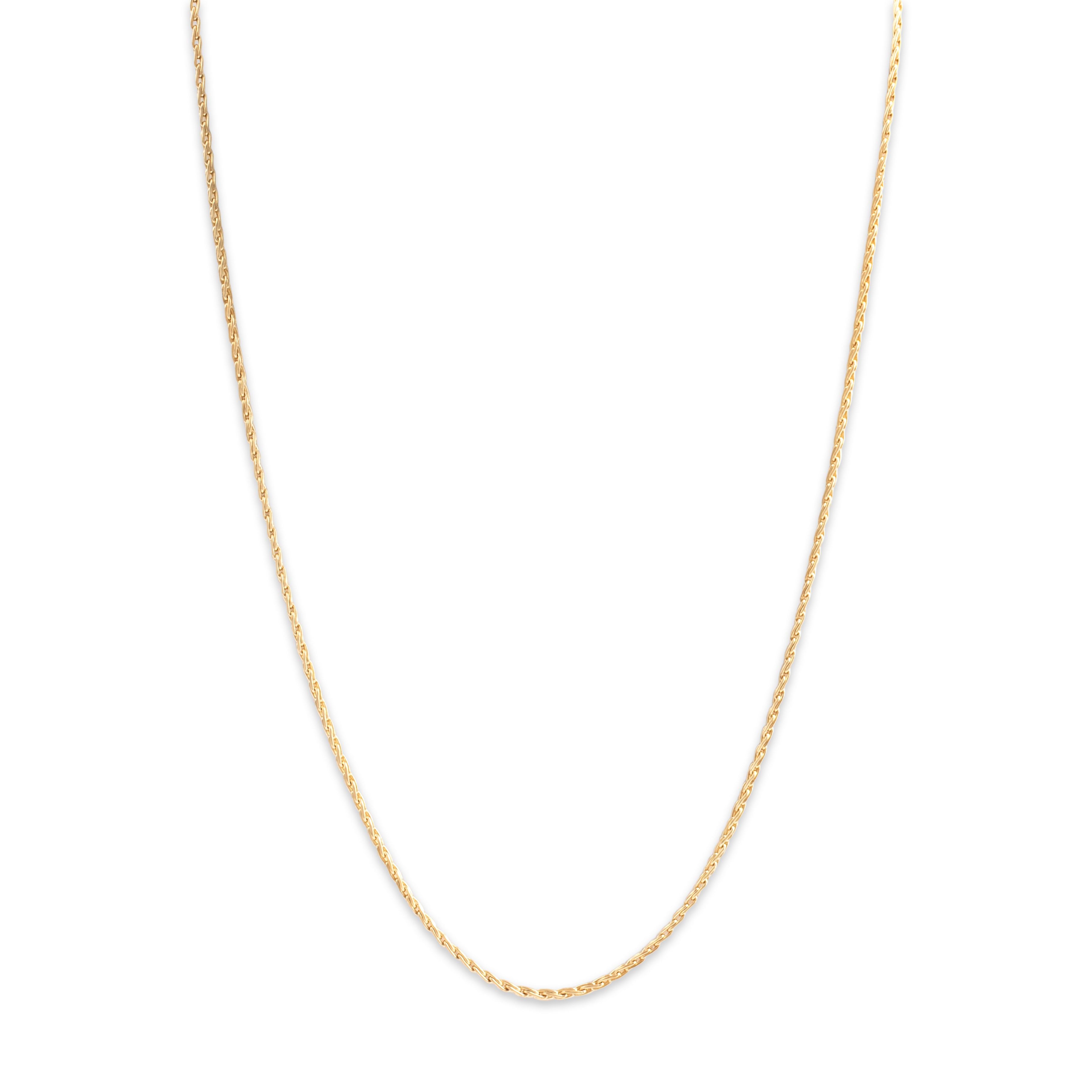 Vintage 14k Yellow Gold 1.6mm Classic Wheat Chain - Close-up view
