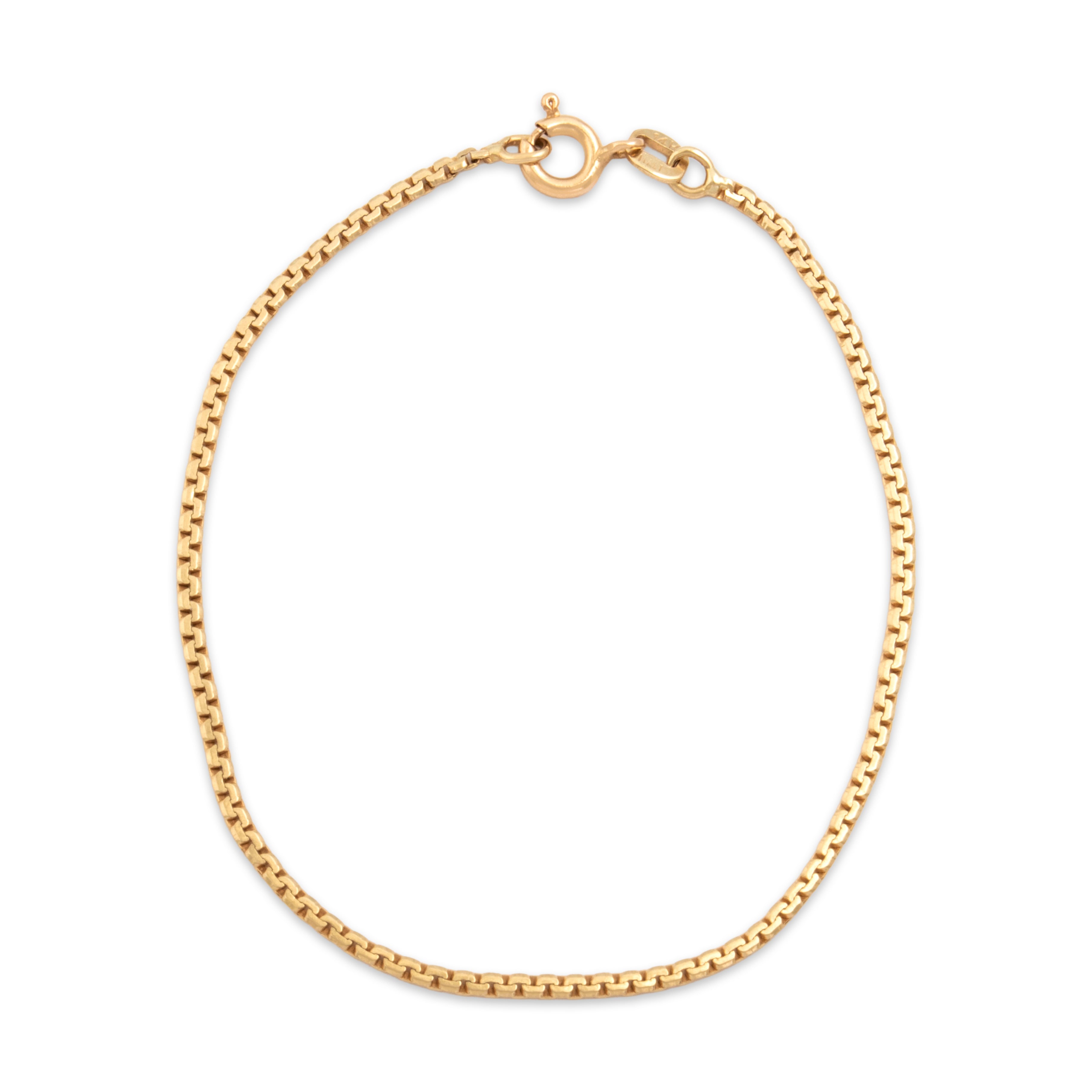Vintage Italian 14k Yellow Gold Sleek Serpentine Link Bracelet - Overall view