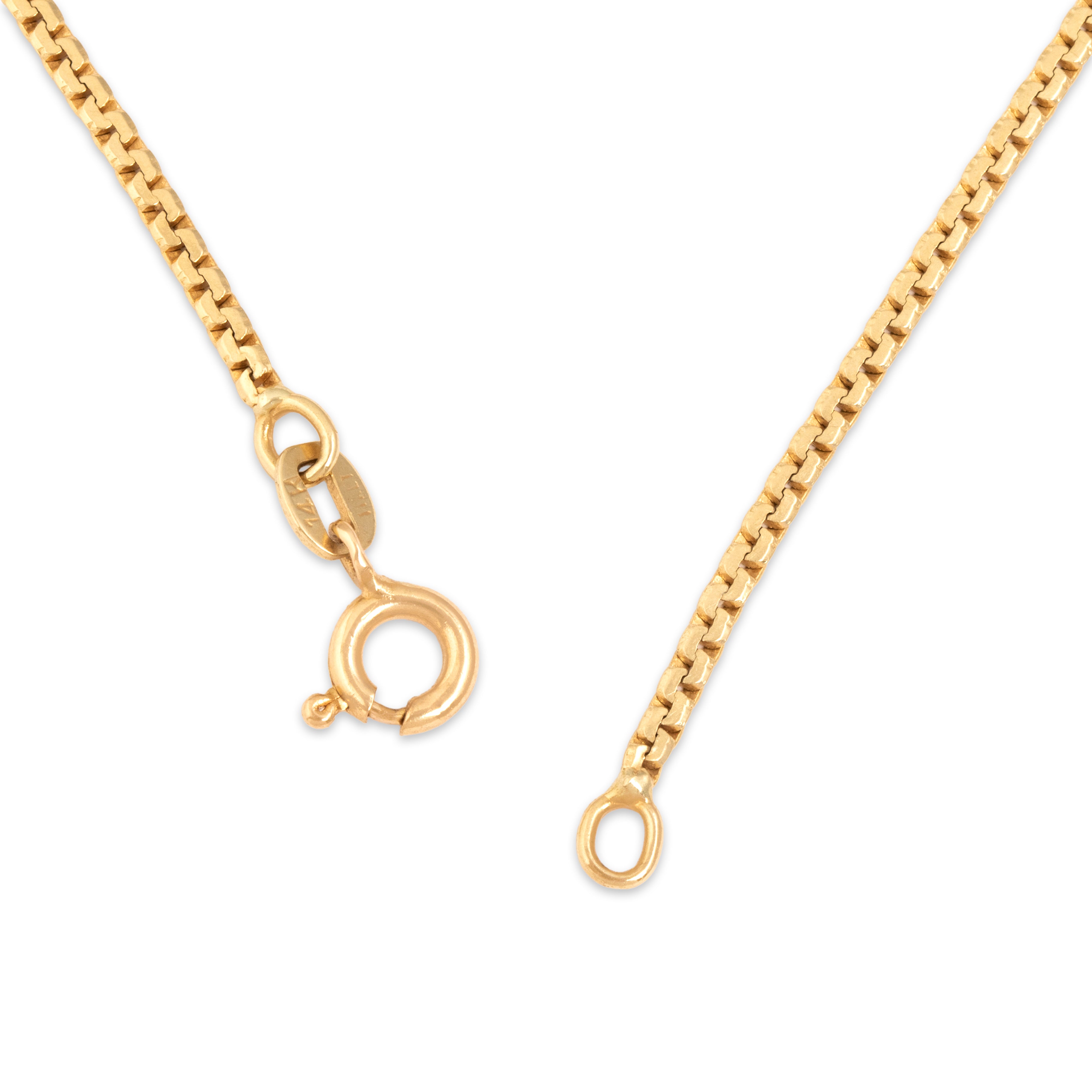 Vintage Italian 14k Yellow Gold Sleek Serpentine Link Bracelet - clasp view