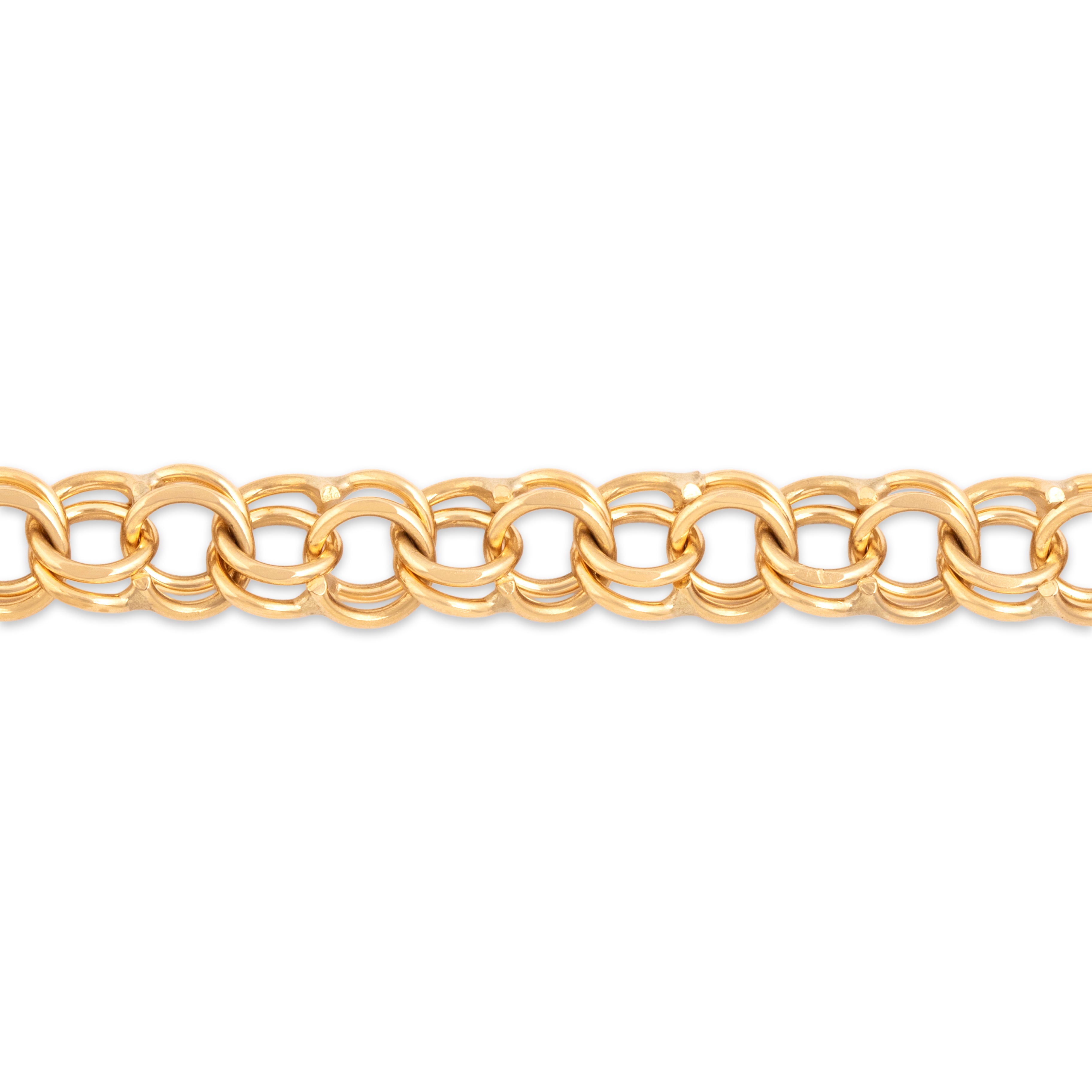 Vintage 14k Yellow Gold Sleek Double Loop Bracelet - Close-up view