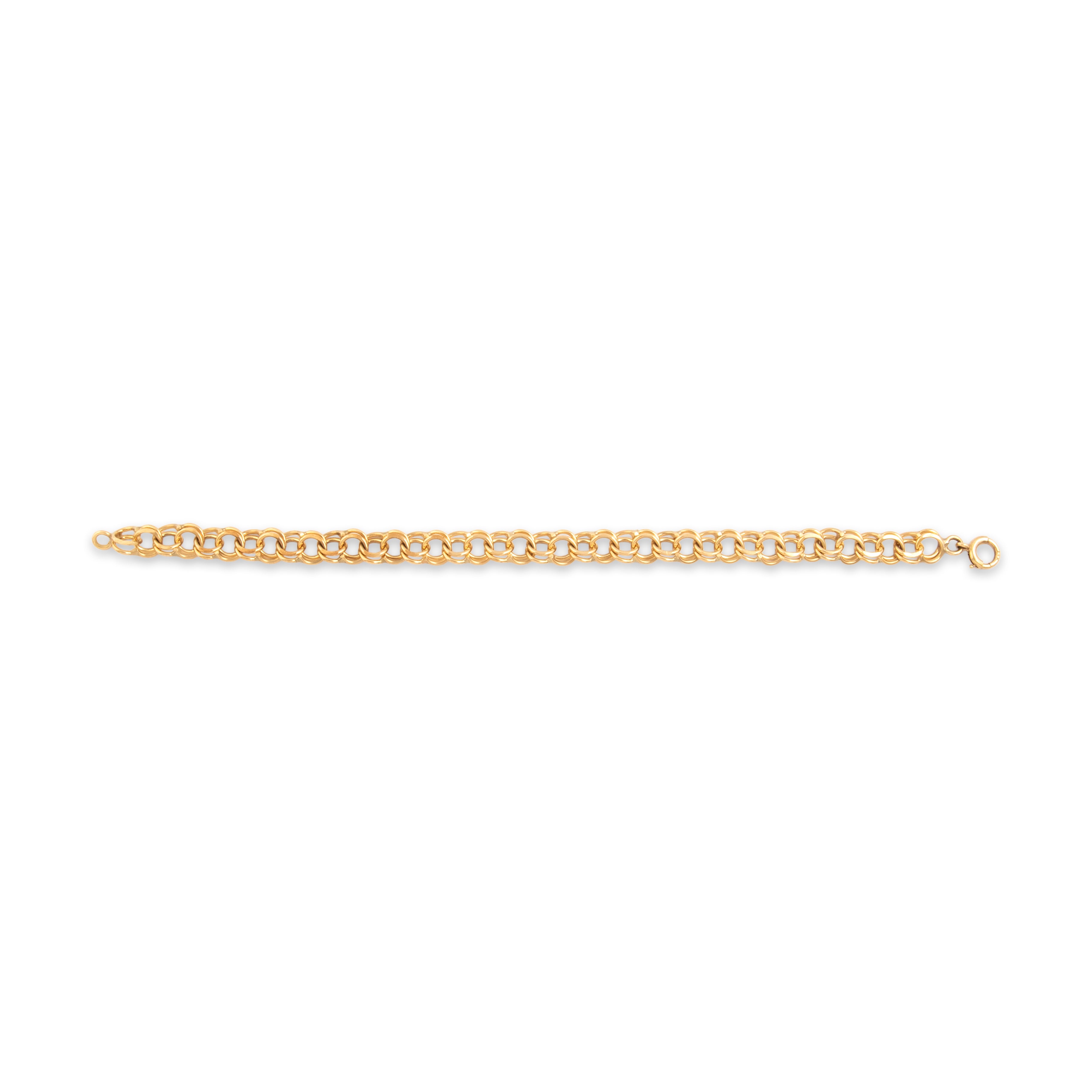 Vintage 14k Yellow Gold Sleek Double Loop Bracelet - Overall view