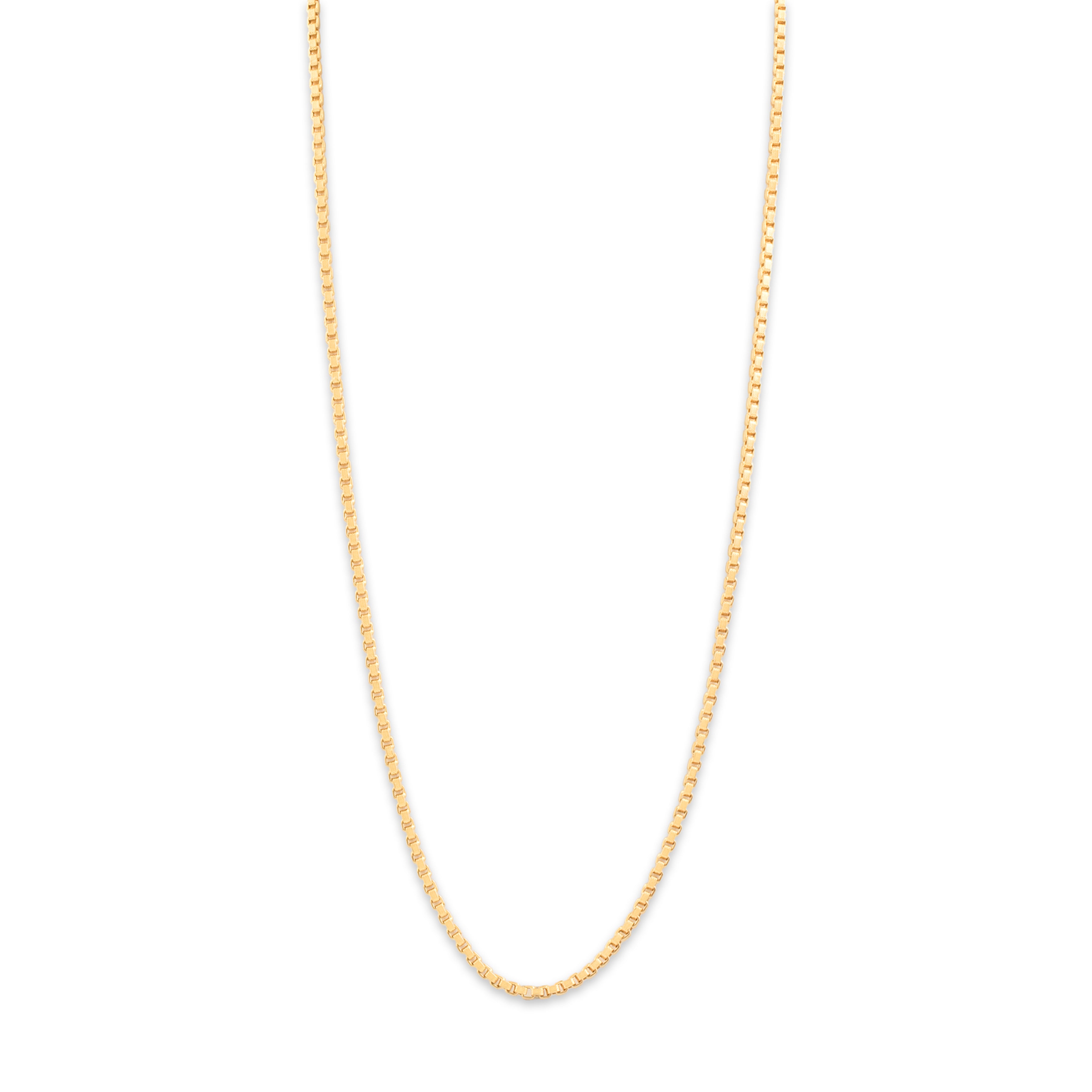 Vintage Italian Substantial 18k Yellow Gold 2.8mm Textured Box Chain - detail view #1