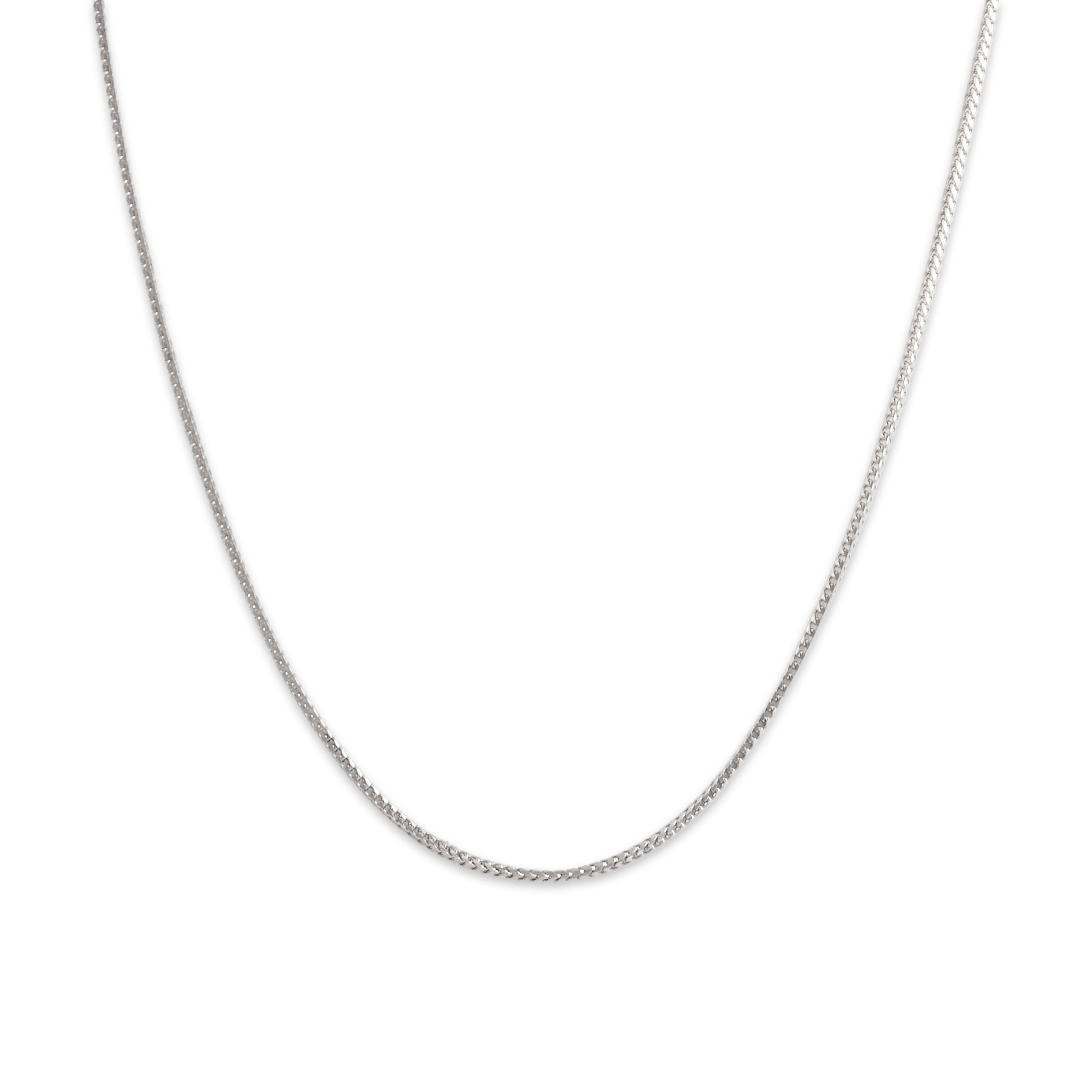 Vintage Italian 18k White Gold 1.2mm Dimensional Squared Link Chain - Close-up view