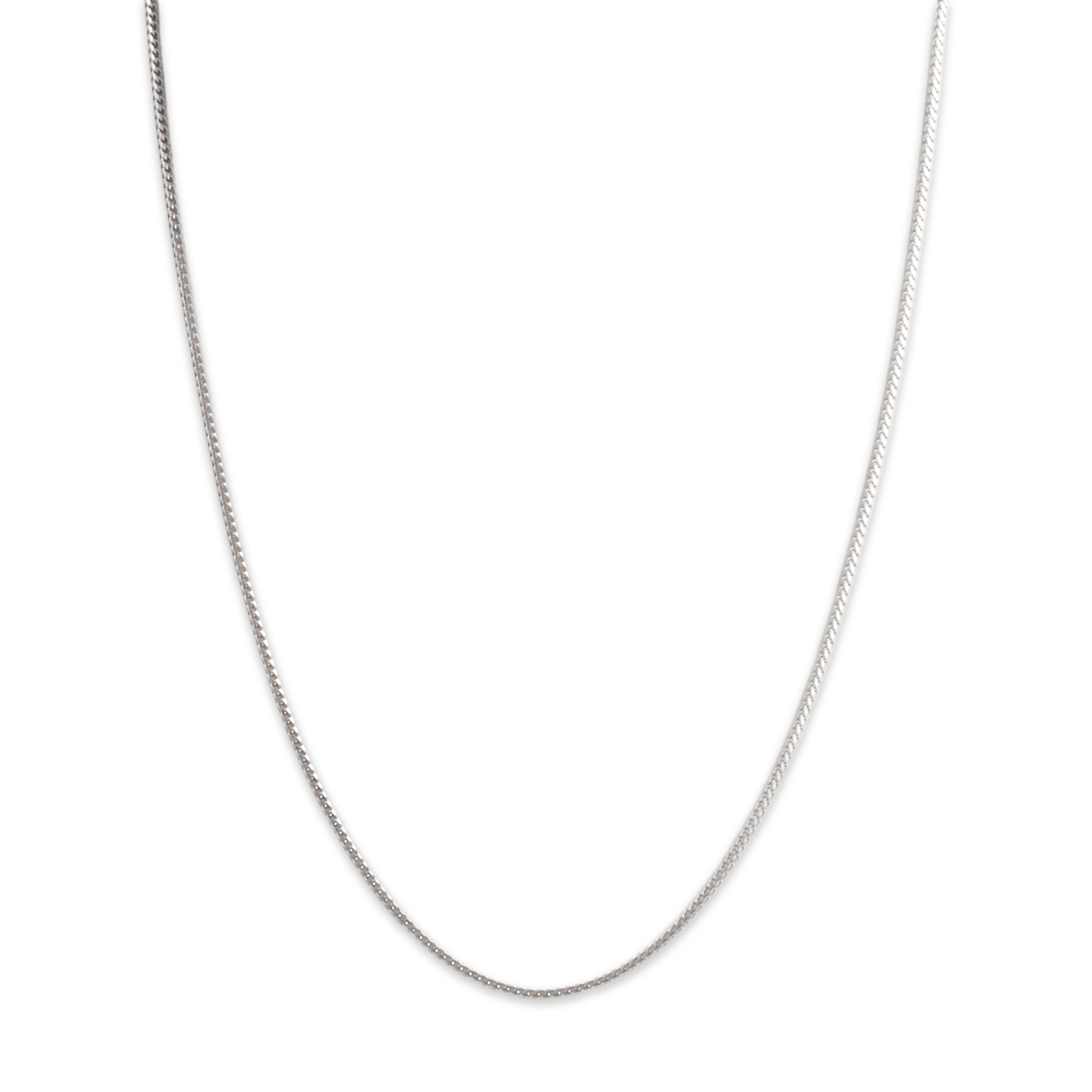 Vintage Italian 18k White Gold 1.2mm Dimensional Squared Link Chain - detail view #1