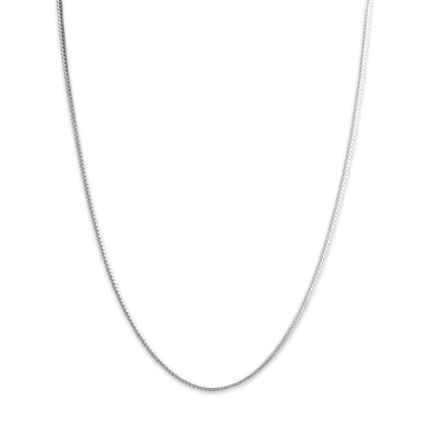 Vintage Italian 18k White Gold 1.2mm Dimensional Squared Link Chain 16