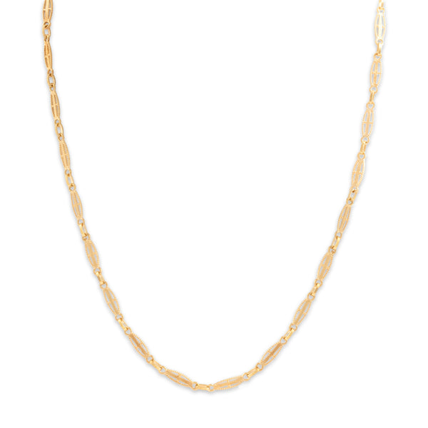 Vintage 18k Yellow Gold Beautiful Open Oval Link Necklace 16