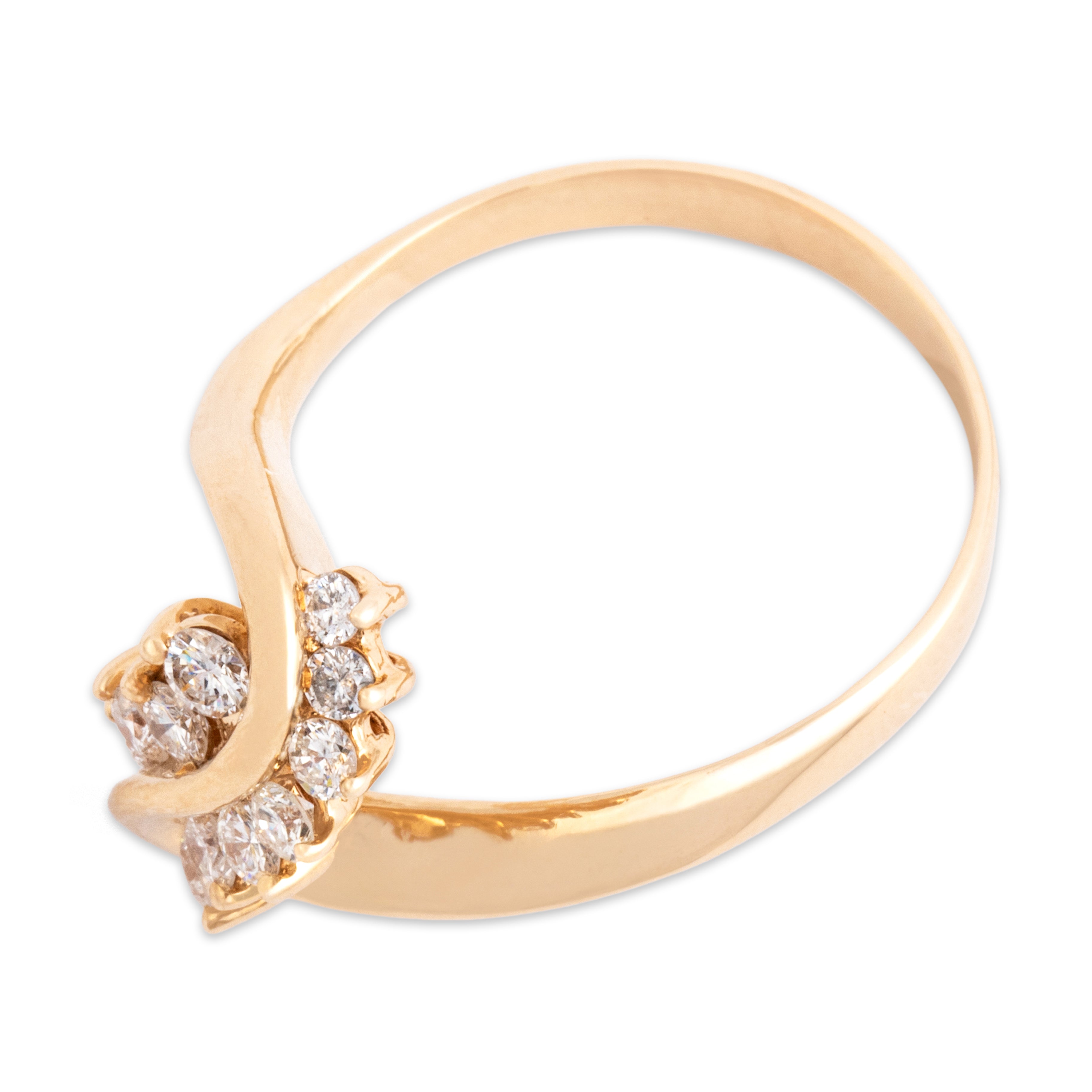 Vintage 14k Yellow Gold .57cttw Diamond Flowing Brilliant Swirl Ring - Overall view
