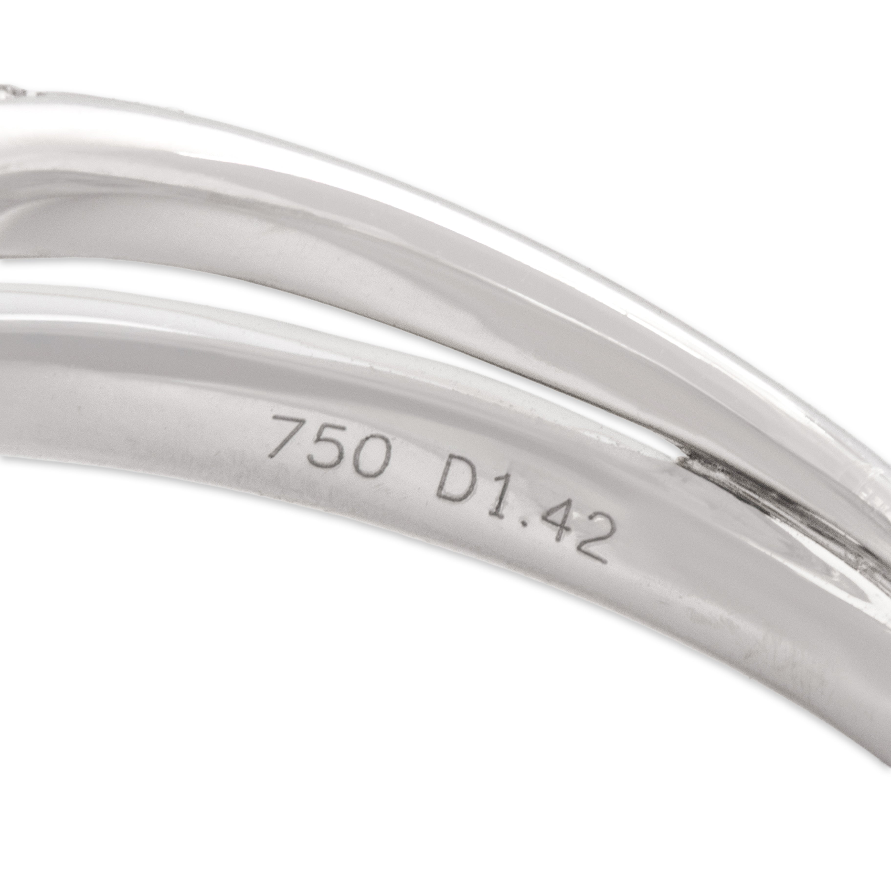 Estate 18k White Gold [Custom Carat] Dazzling Freeform Bow Ring - Hallmark view